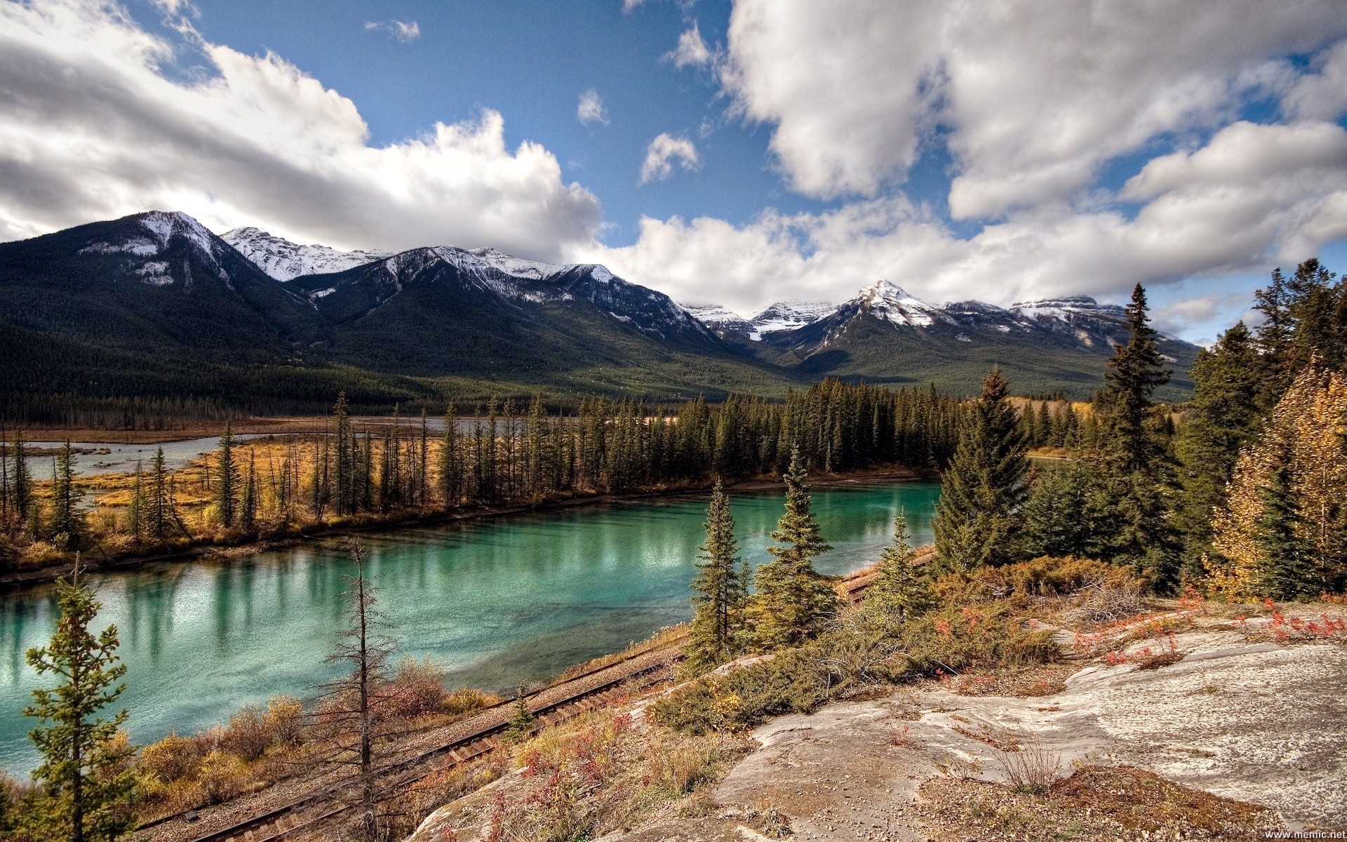 Banff, Bow River, Montagne Rocciose, Canada, 1920x1200, sfondo MacBook Pro