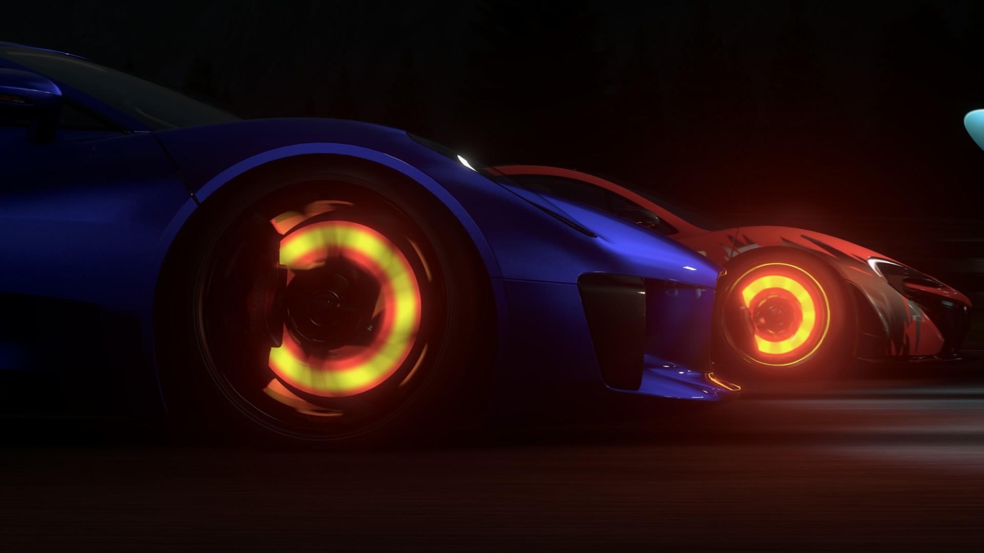 Freni incandescenti, Notte, Blu, Full HD, sfondo desktop