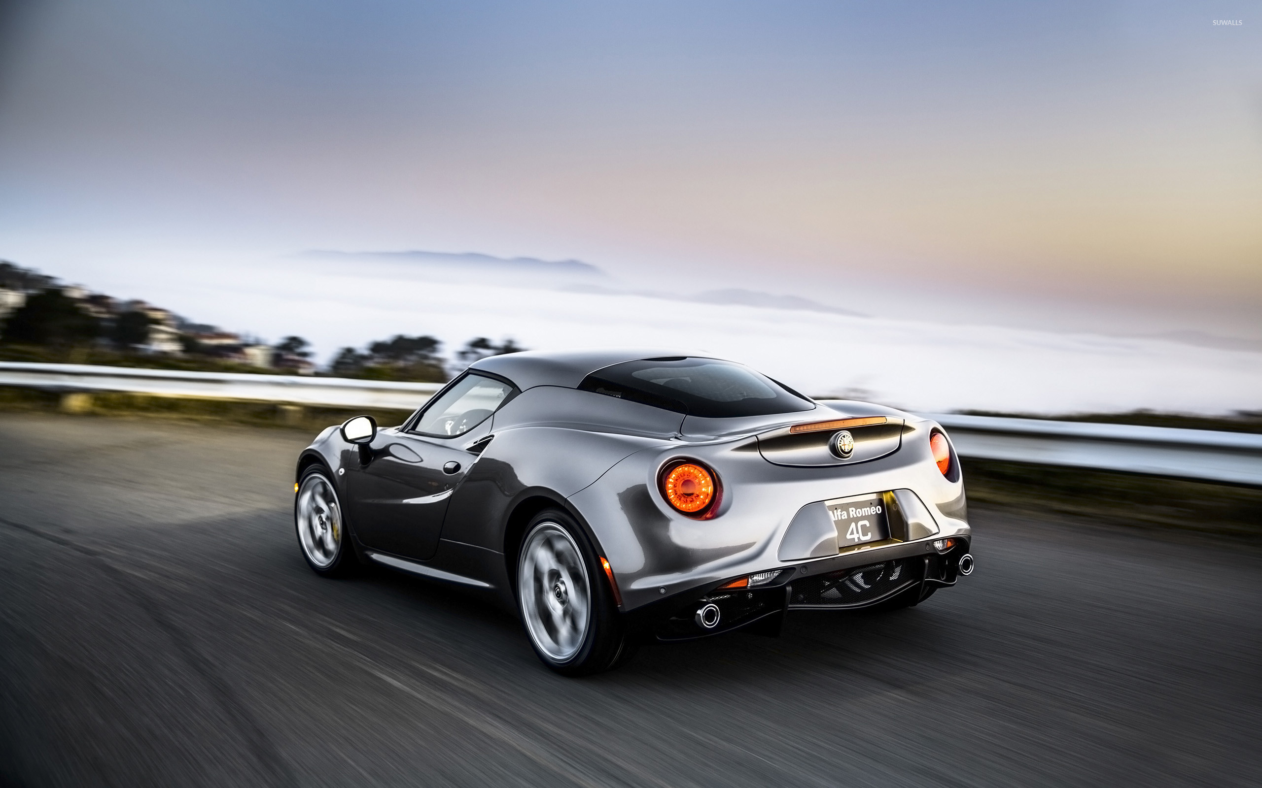 Alfa Romeo 4C, Alfa Romeo, Vista posteriore, Argento, 16:10 2K, wallpaper widescreen