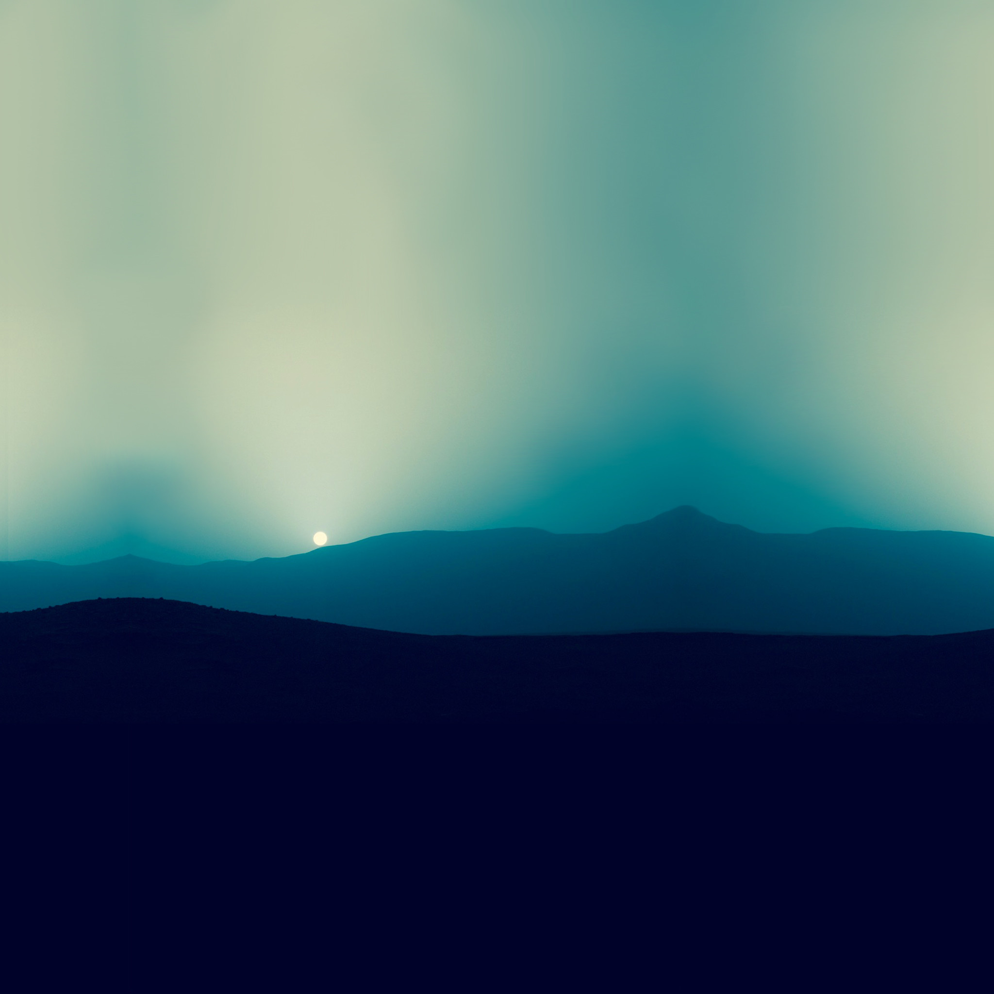 Sfumatura, Verde acqua, Blu scuro, Montagna, Minimalismo, sfondo per iPad e tablet