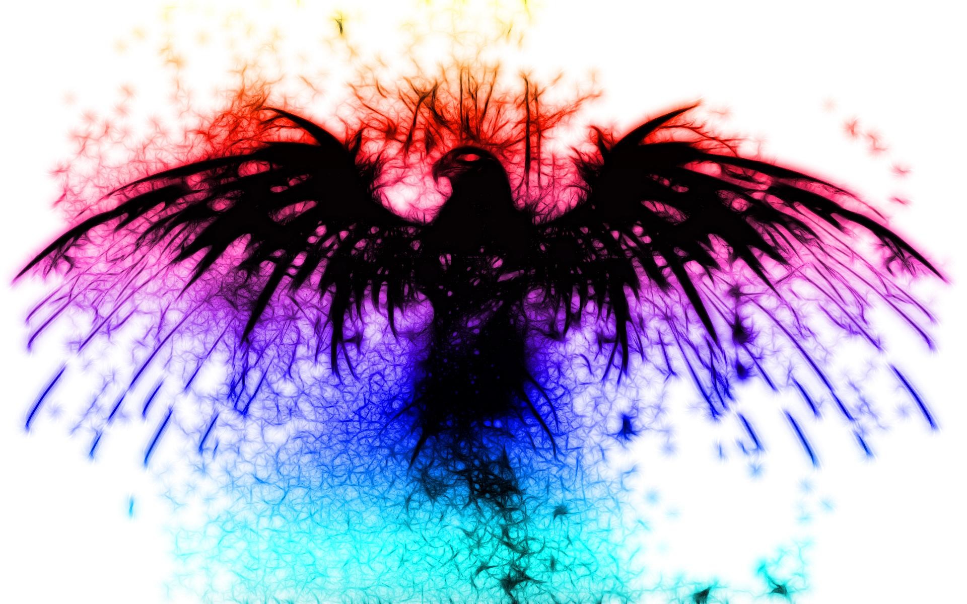Aquila, Inchiostro, Colori vivaci, Full HD, wallpaper desktop