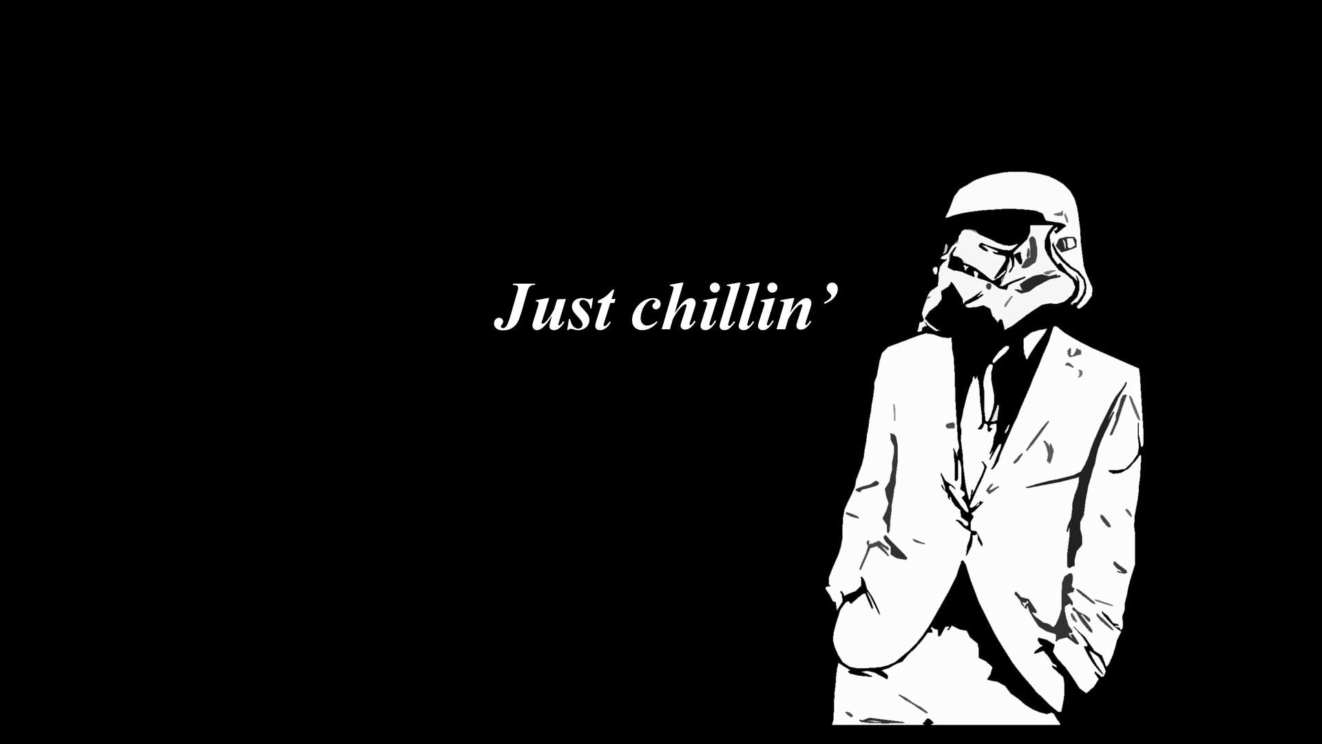 Stormtrooper, Star Wars, Just Chillin', Bianco e nero, 1920x1080, sfondo per PC