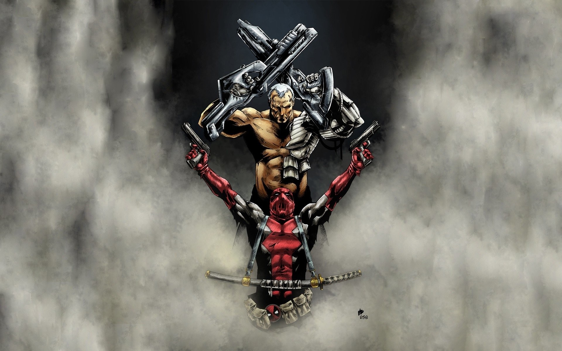 Deadpool, Cable, Marvel Comics, Fumo, 1920x1200, sfondo per PC