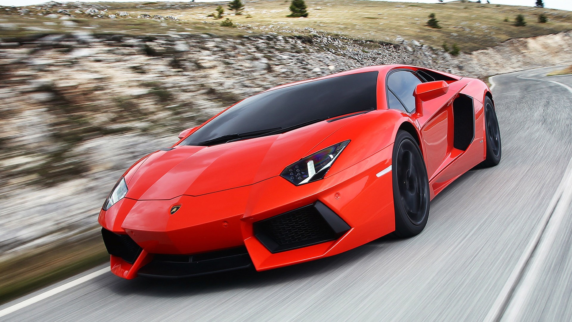 Lamborghini Aventador, Rosso, Mosso, Strada, Supercar, Full HD, wallpaper desktop