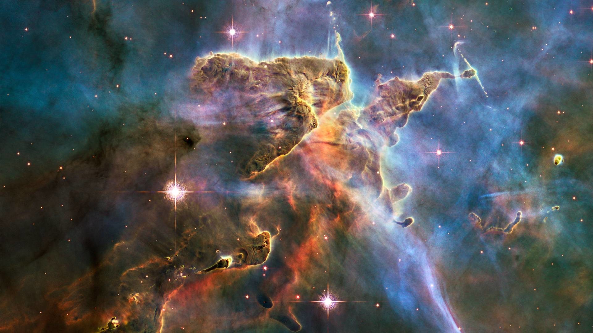 Nebulosa Carena, Mystic Mountain, Hubble, Spazio, 1920x1080, immagine di sfondo