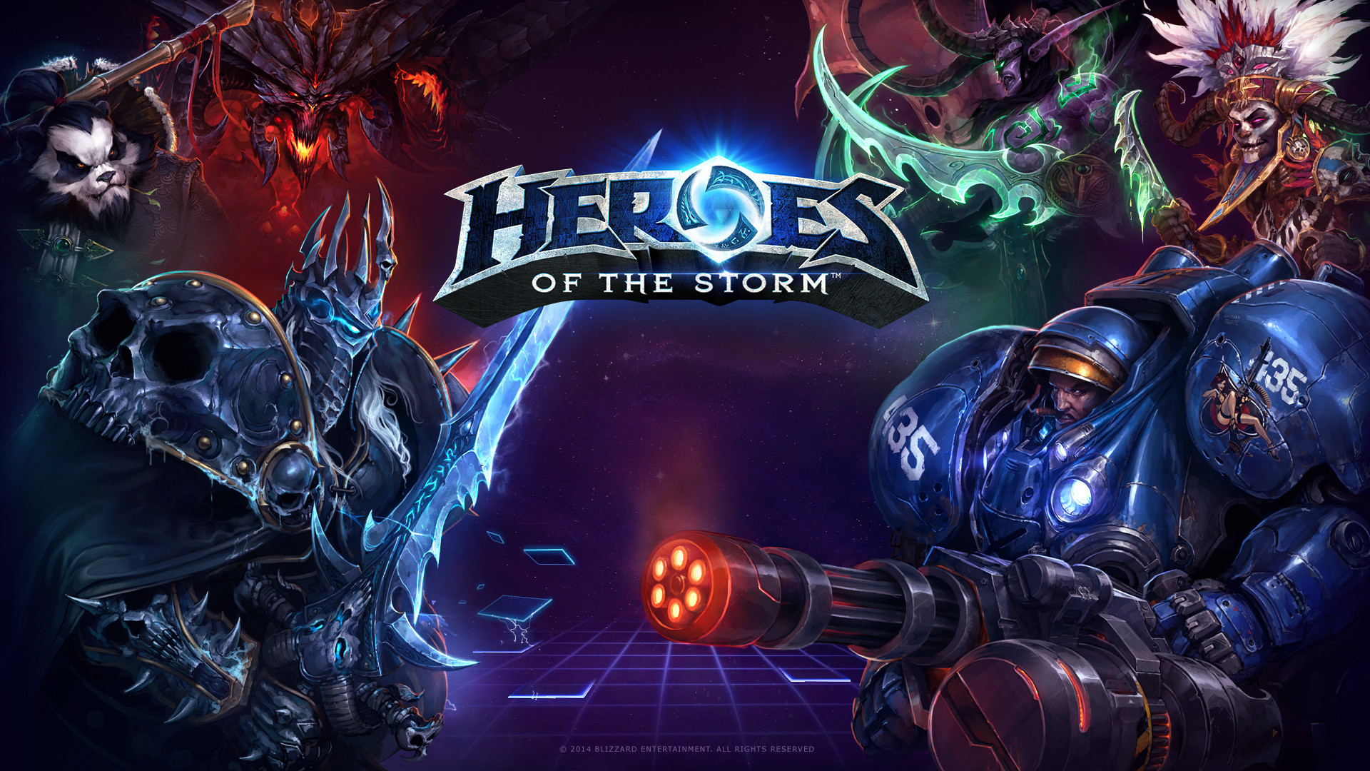 Heroes of the Storm, Arthas, Tychus, Diablo, Logo, Full HD, wallpaper per portatile