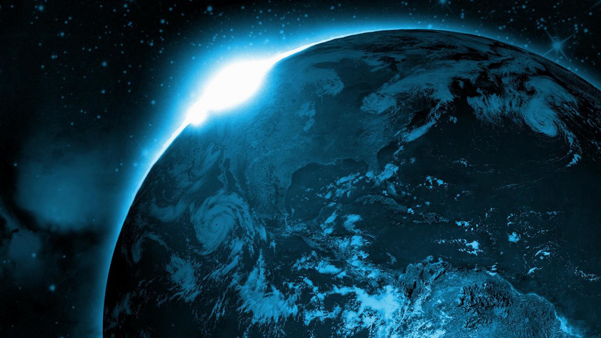 Terra, Spazio, Alba, Blu, Full HD, wallpaper desktop