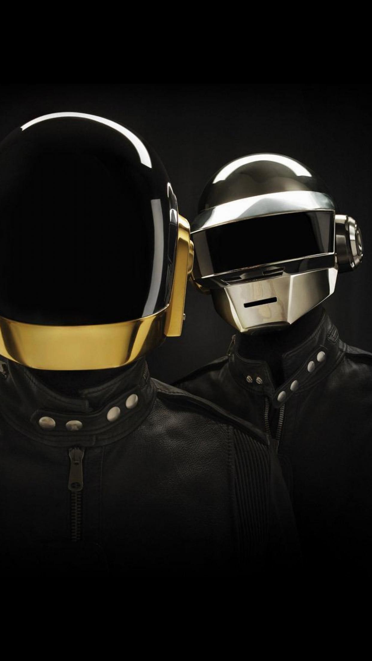 Daft Punk, Caschi, Sfondo nero, Full HD, schermata di blocco del cellulare