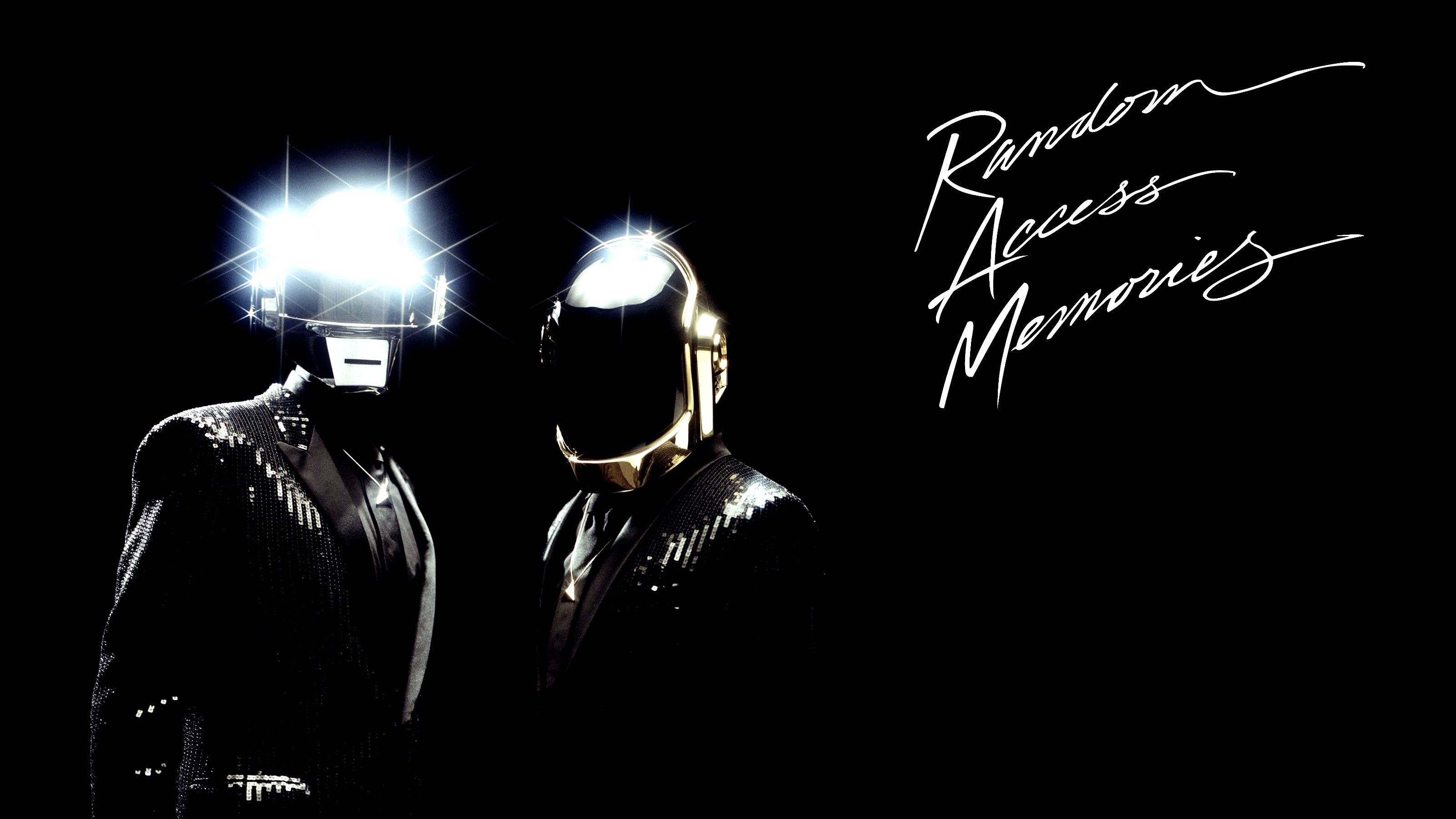 Random Access Memories, Daft Punk, Caschi, Sfondo nero, 2K, wallpaper per portatile