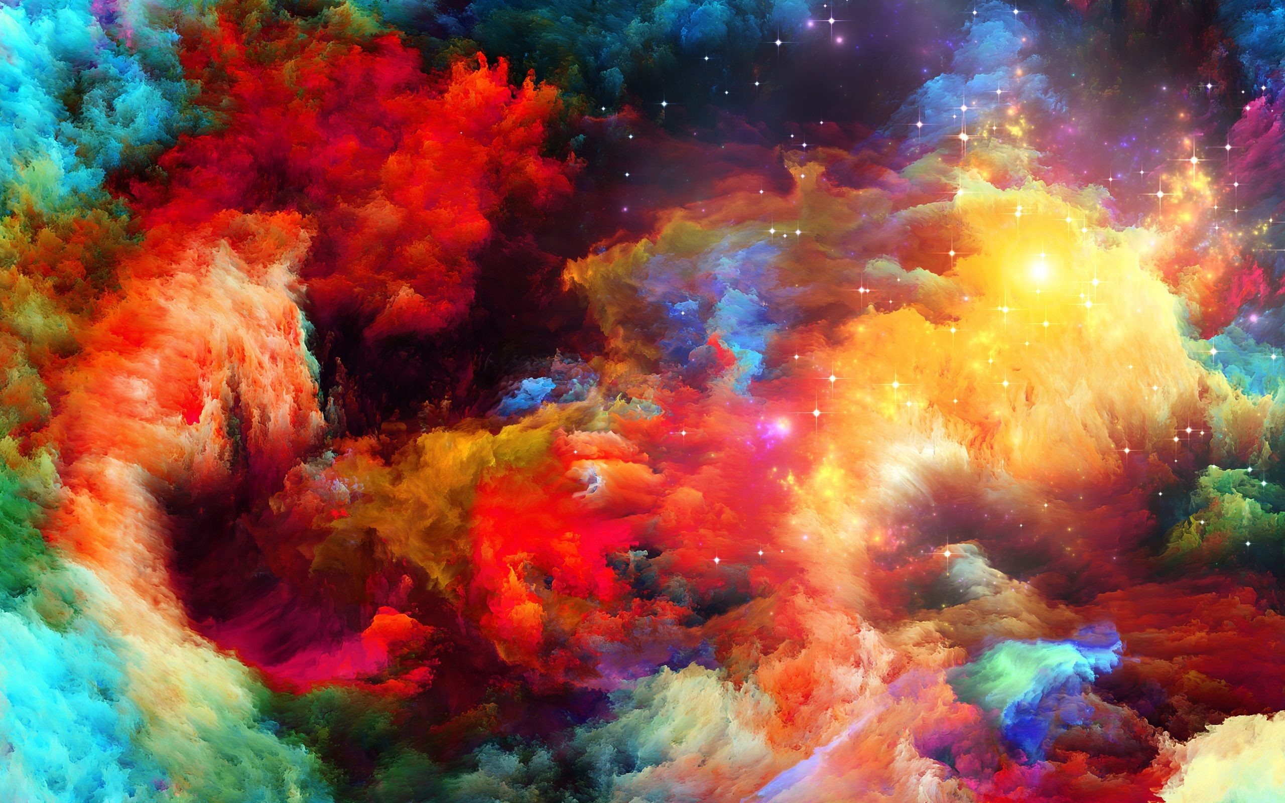 Nuvole colorate, Arte frattale, Astratto, 2K, sfondo desktop