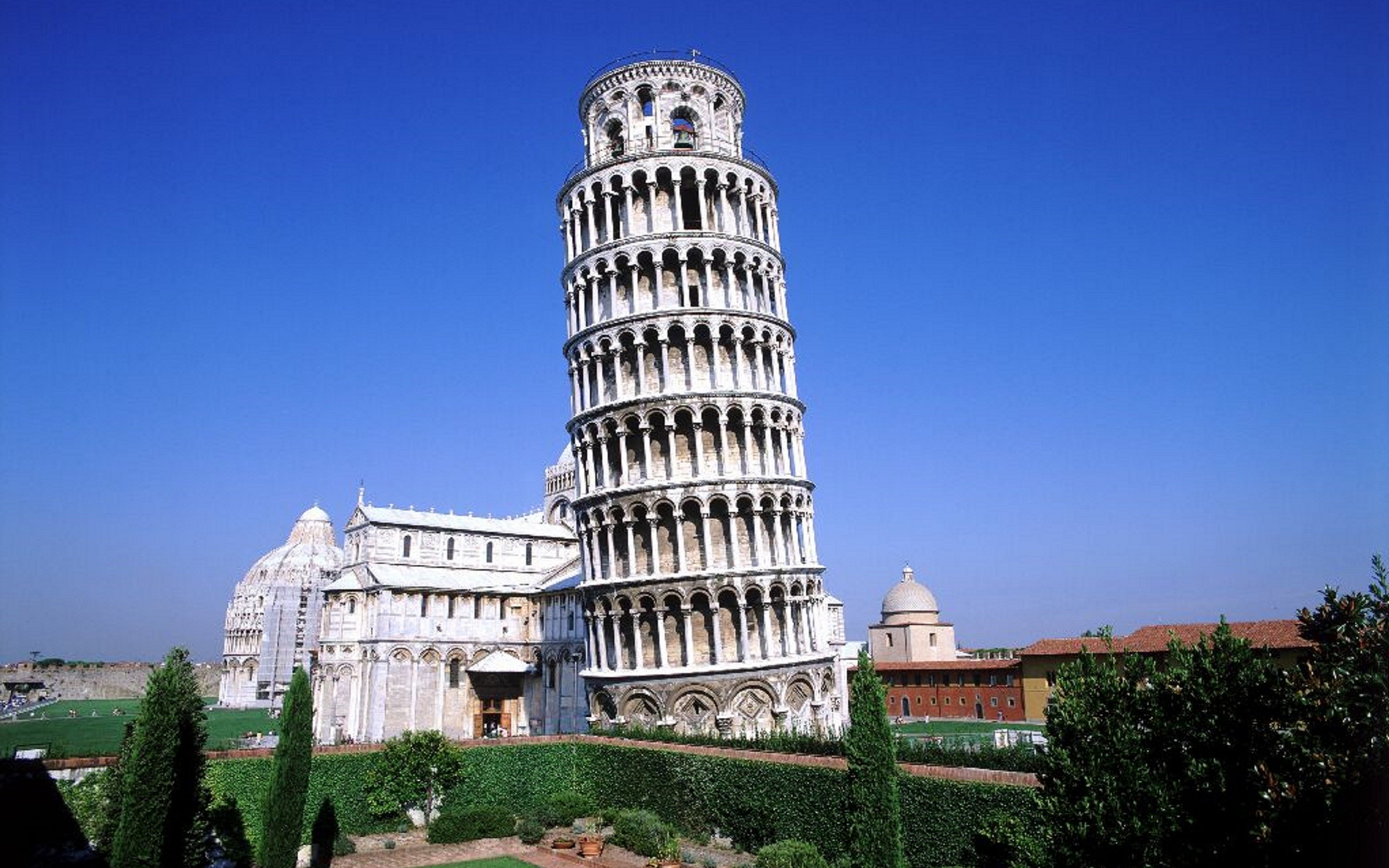 Torre di Pisa, Piazza dei Miracoli, Pisa, Italia, Cielo blu, 2K, sfondo Windows 11