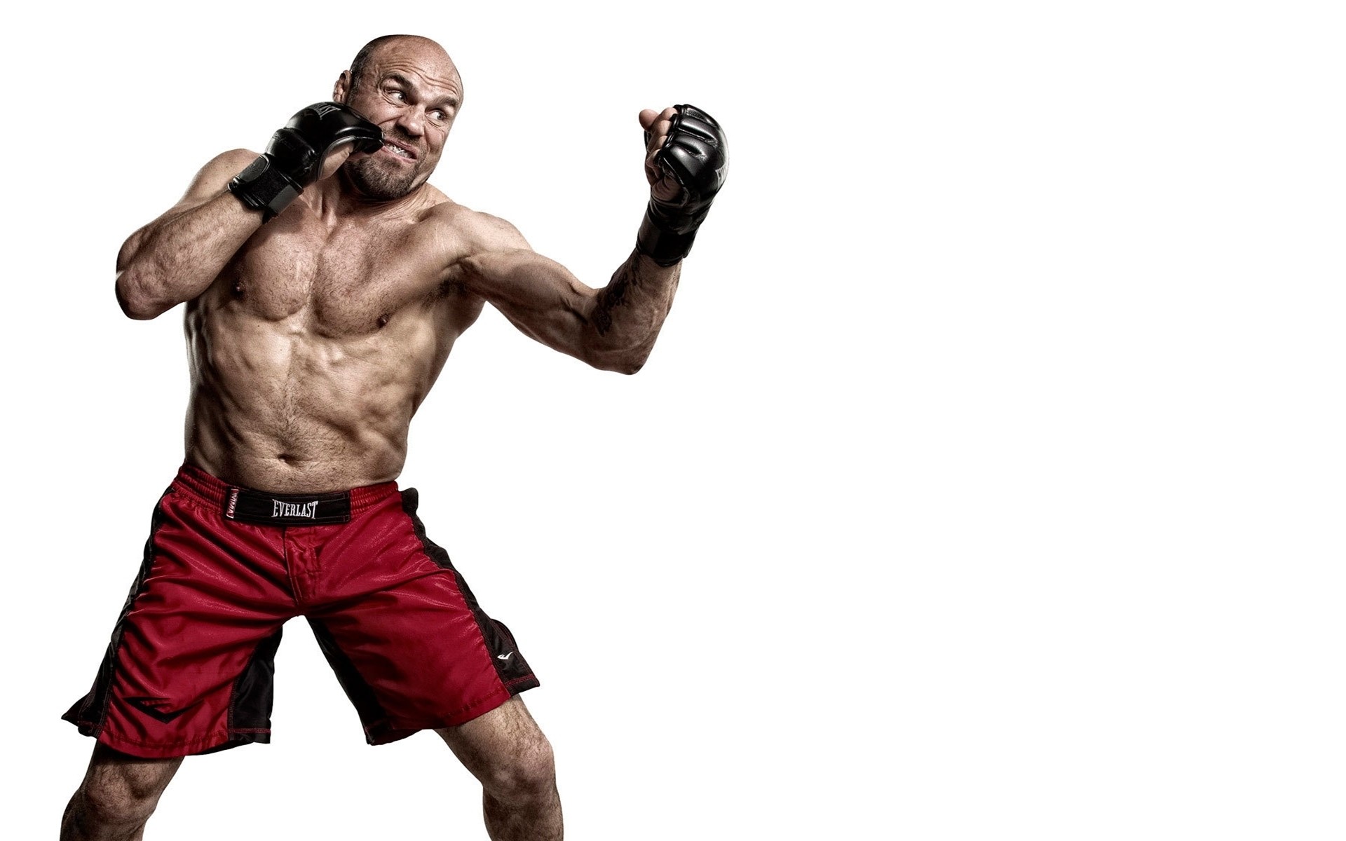 Randy Couture, Guanti MMA, Guardia, Sfondo bianco, 16:10 Full HD, wallpaper widescreen