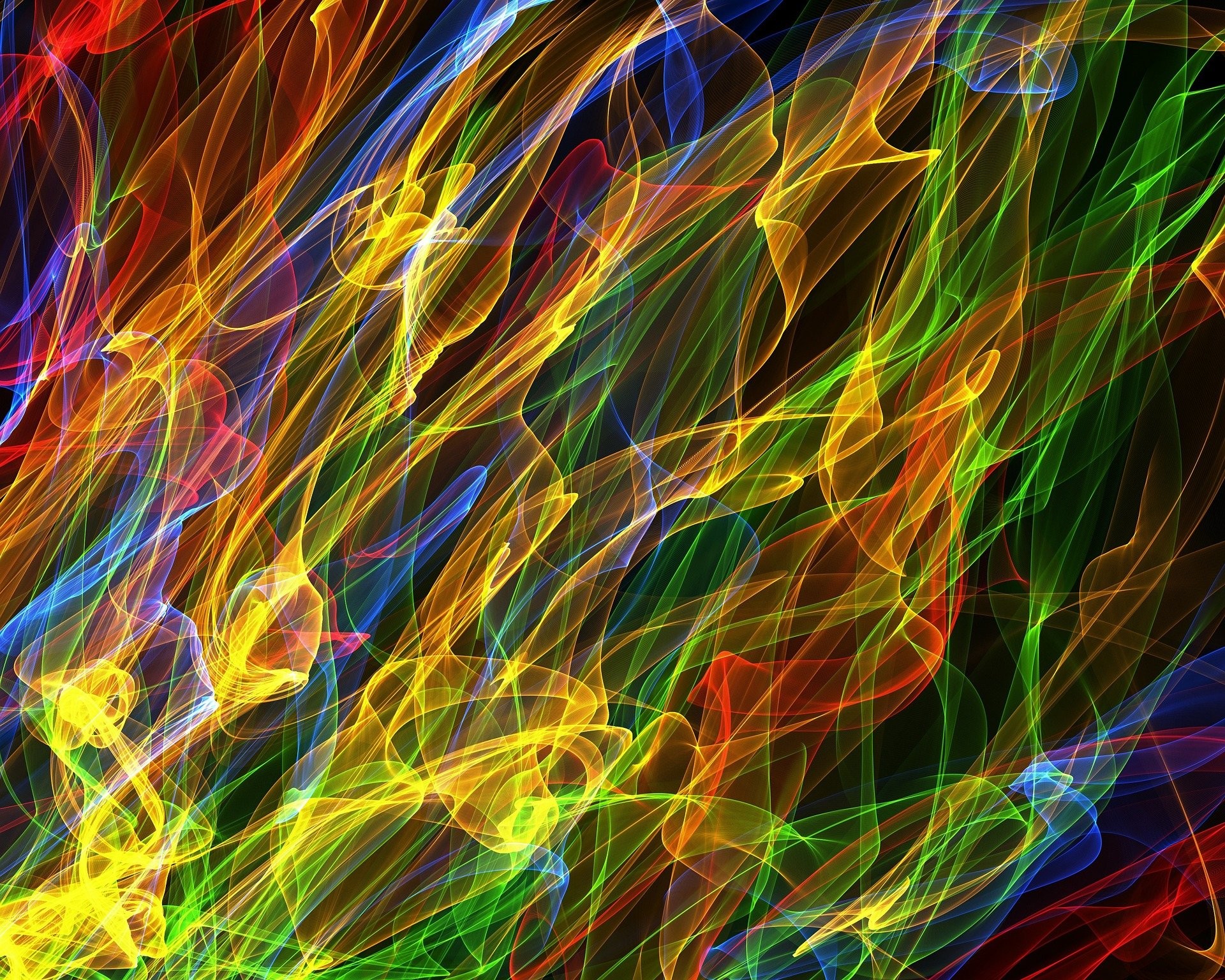 Fumo colorato, Astratto, Arcobaleno, Sfondo nero, Full HD, wallpaper desktop