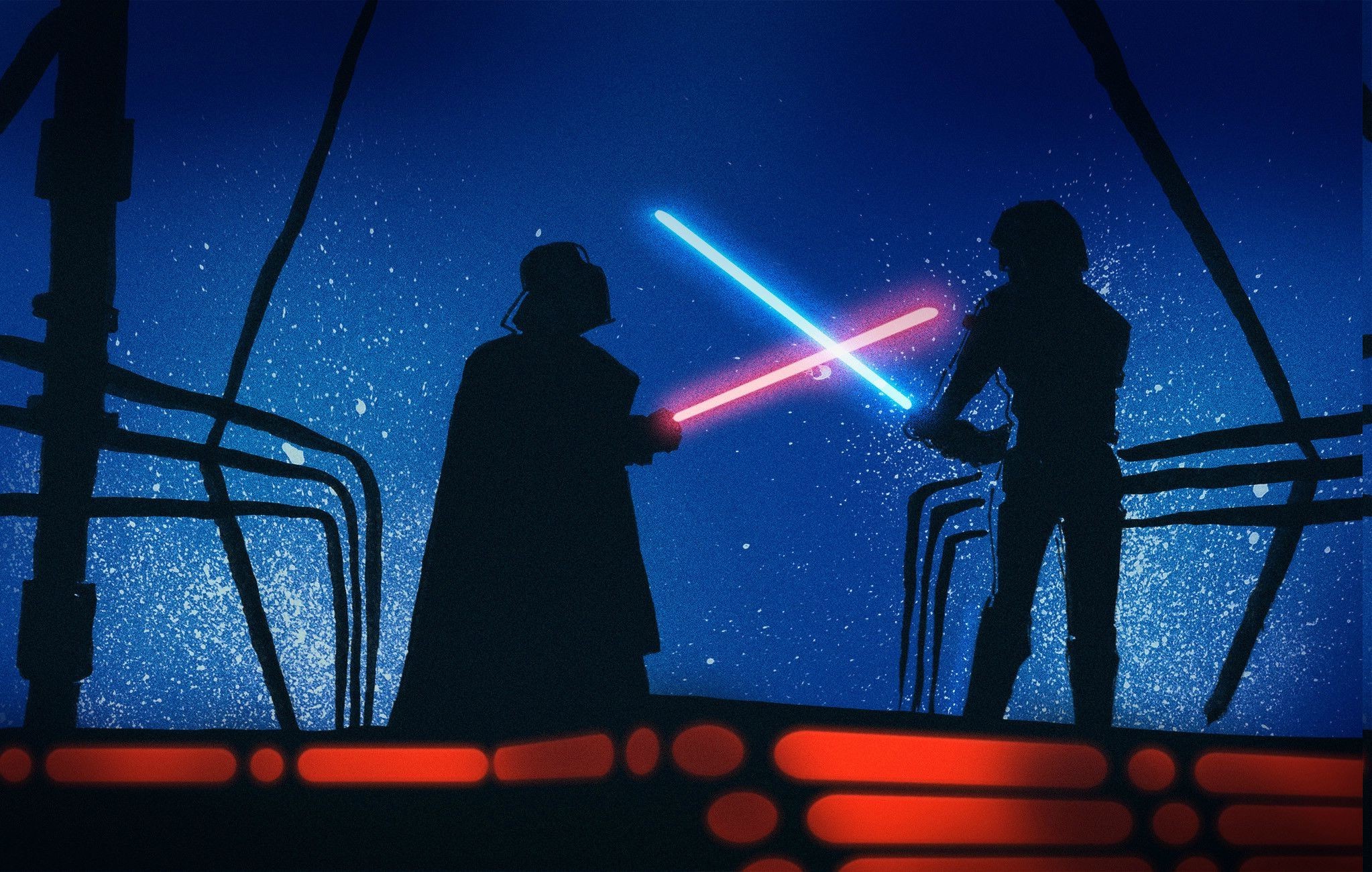 Darth Vader, Luke Skywalker, L'impero colpisce ancora, Bespin, Duello, Silhouette, immagine di sfondo