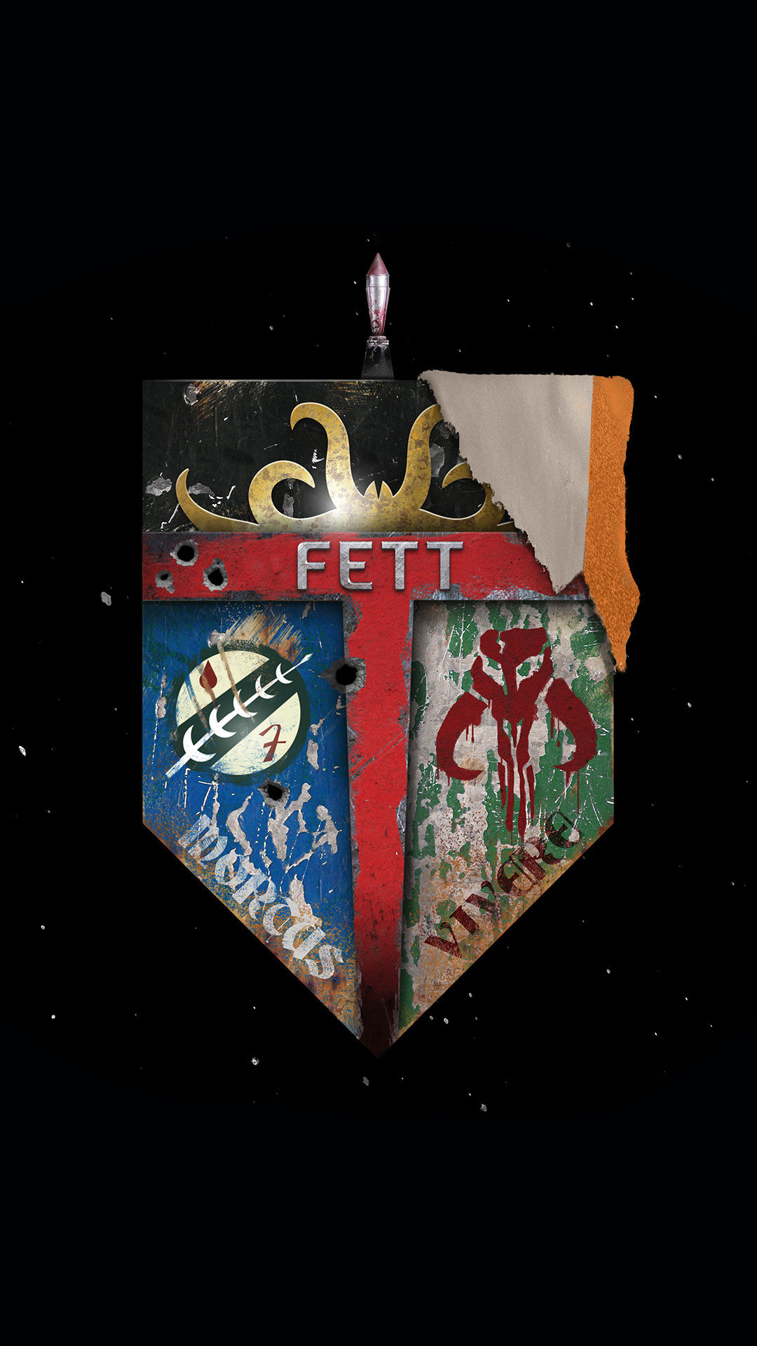 Boba Fett, Star Wars, Mandaloriano, Stemma, sfondo iPhone 5 Full HD