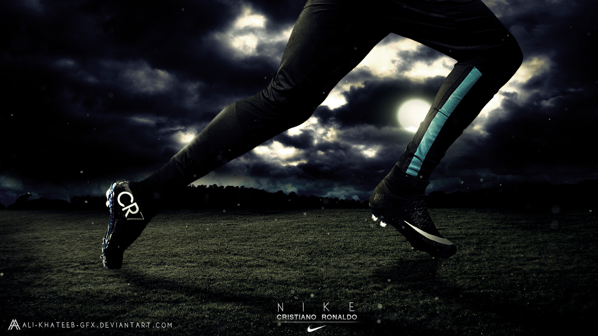 Cristiano Ronaldo, Nike Mercurial, Scarpe da calcio, Notte, 1920x1080, sfondo per PC