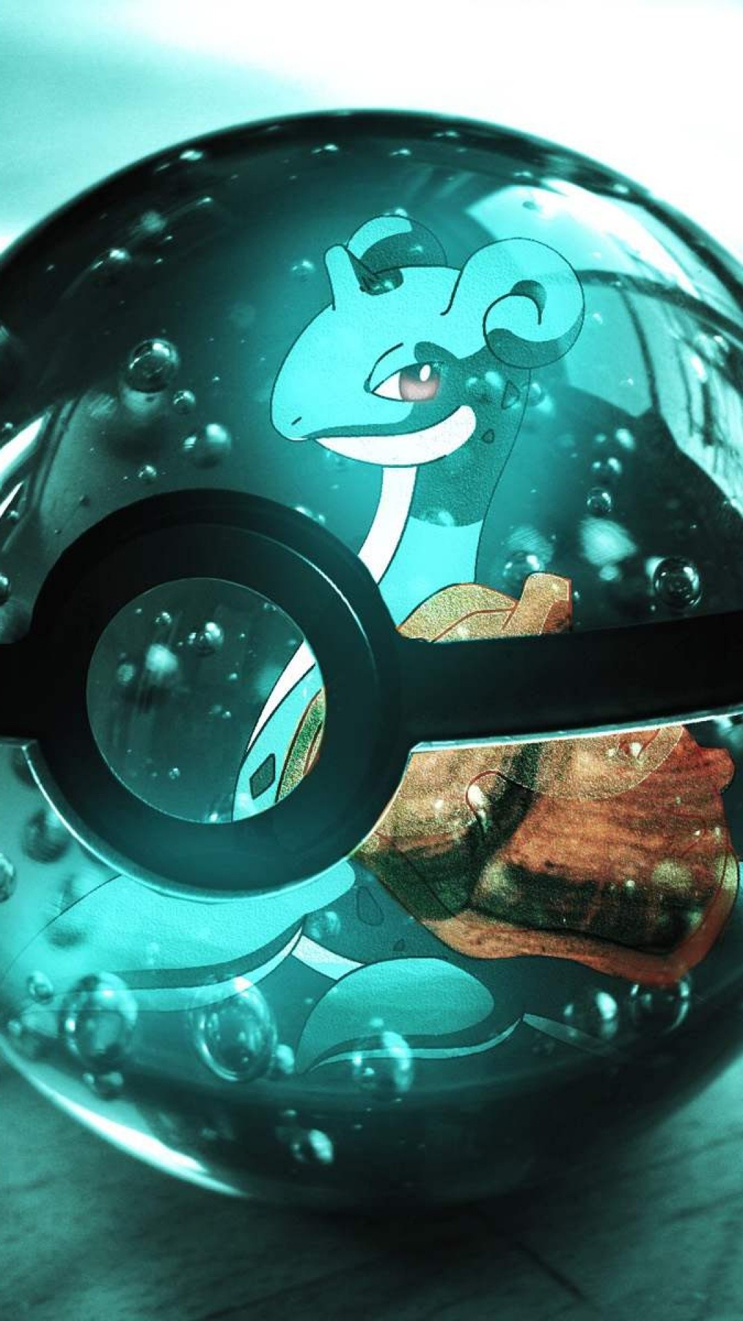 Poké Ball, Lapras, Pokémon, Sfera di vetro, Turchese, Full HD, sfondo per iPhone e Android