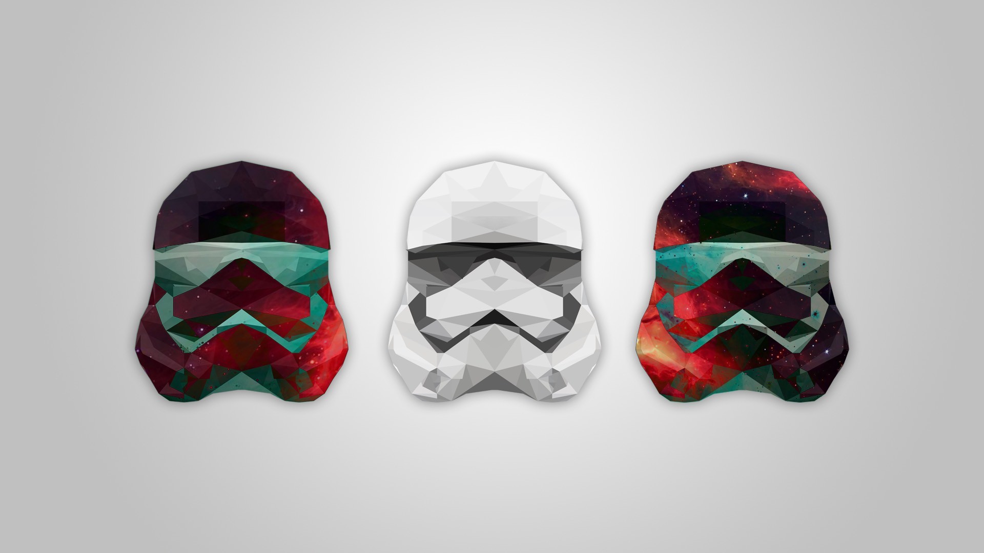 Stormtrooper del Primo Ordine, Star Wars, Low poly, Caschi, 1920x1080, immagine di sfondo