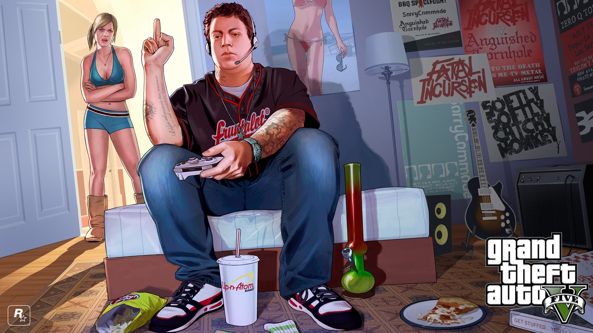 Grand Theft Auto V, Jimmy De Santa, Tracey De Santa, Videogiochi, Camera, sfondo desktop 1920x1080