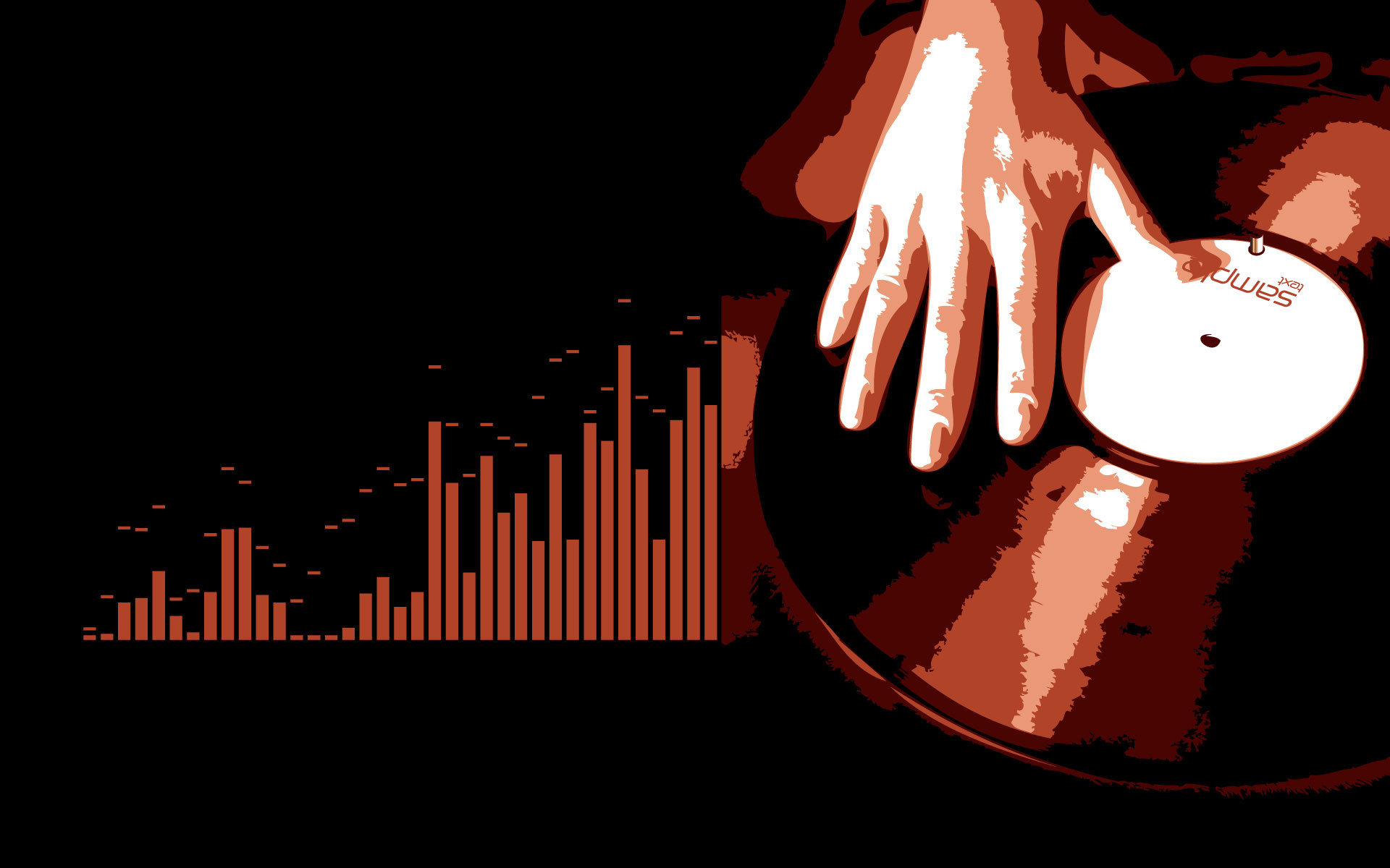 DJ, Giradischi, Equalizzatore, Vinile, Full HD, wallpaper per PC