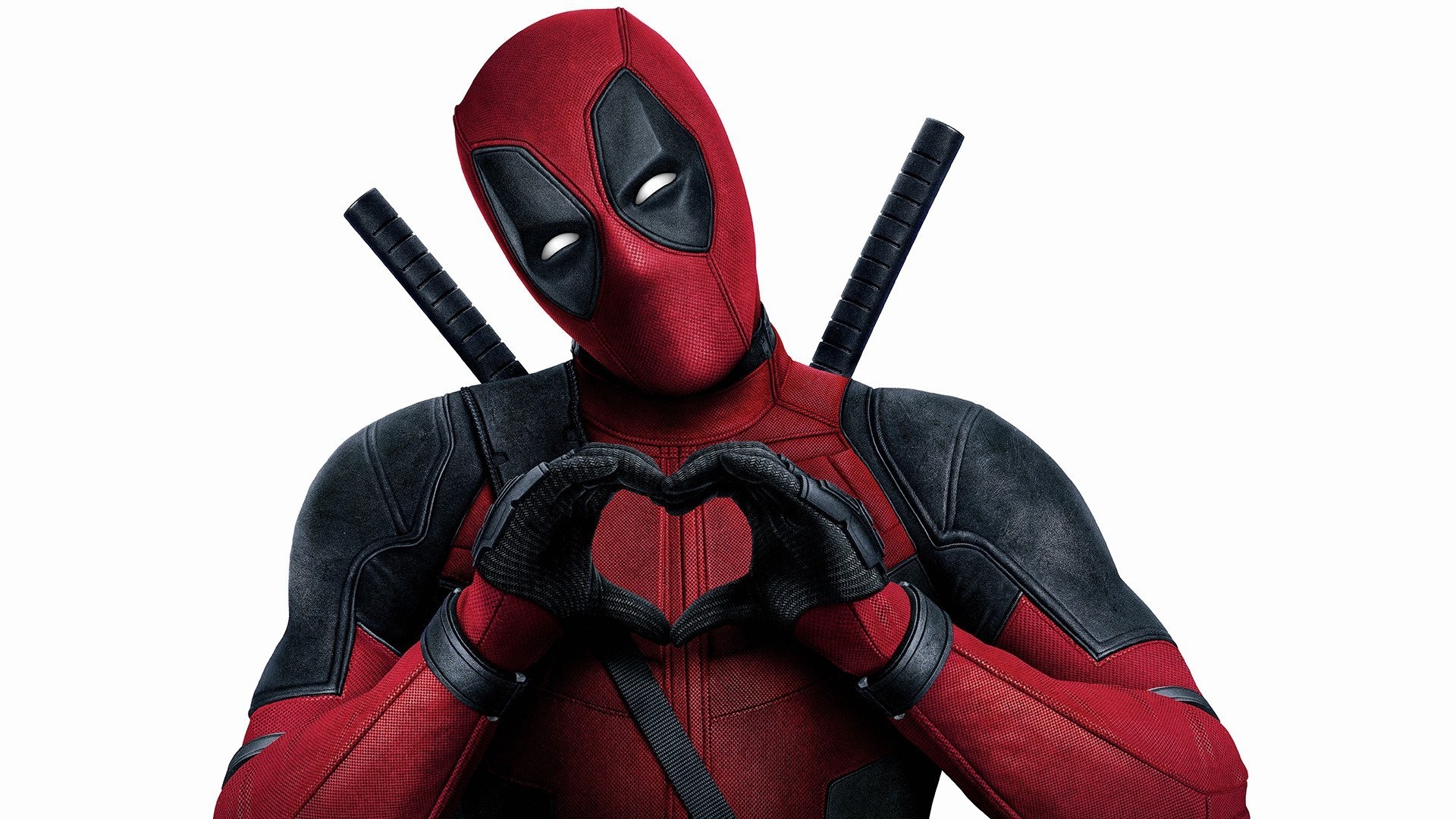 Deadpool, Ryan Reynolds, Cuore con le mani, Sfondo bianco, Full HD, wallpaper per computer