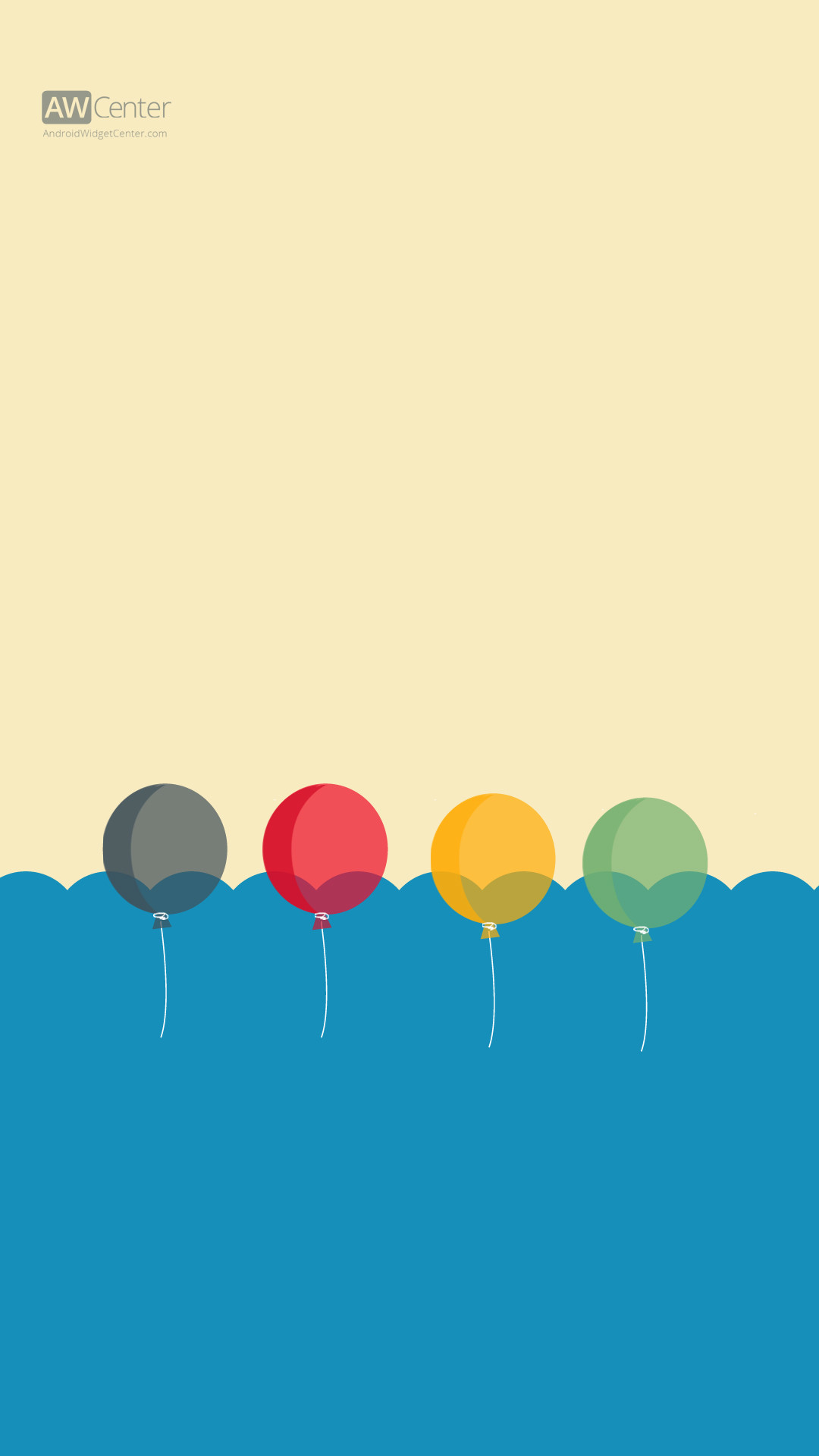 Palloncini, Minimalismo, Acqua, Illustrazione, schermata Home Android