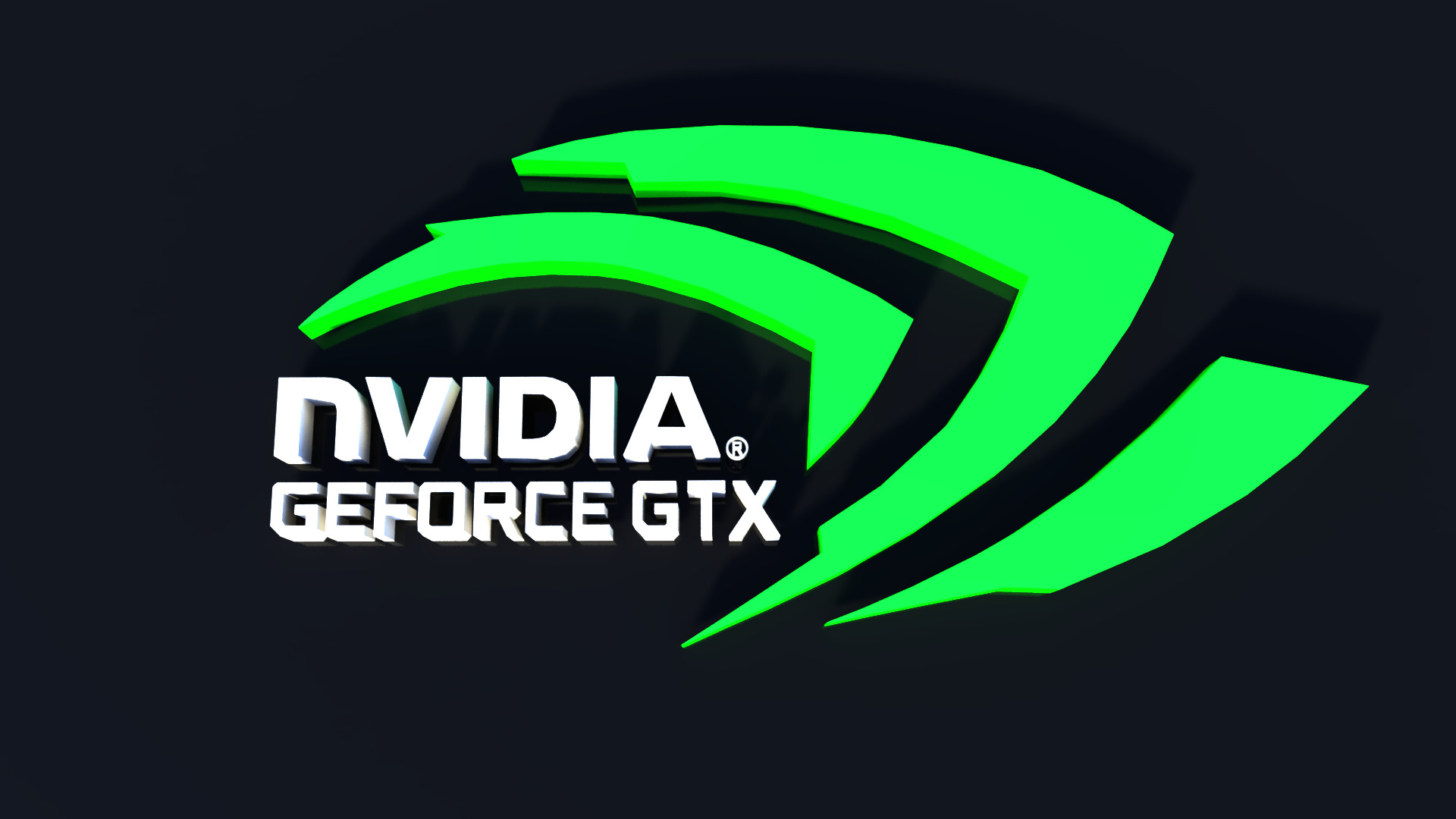 Nvidia, GeForce GTX, Logo Nvidia, Verde, Sfondo blu scuro, Full HD, wallpaper per portatile
