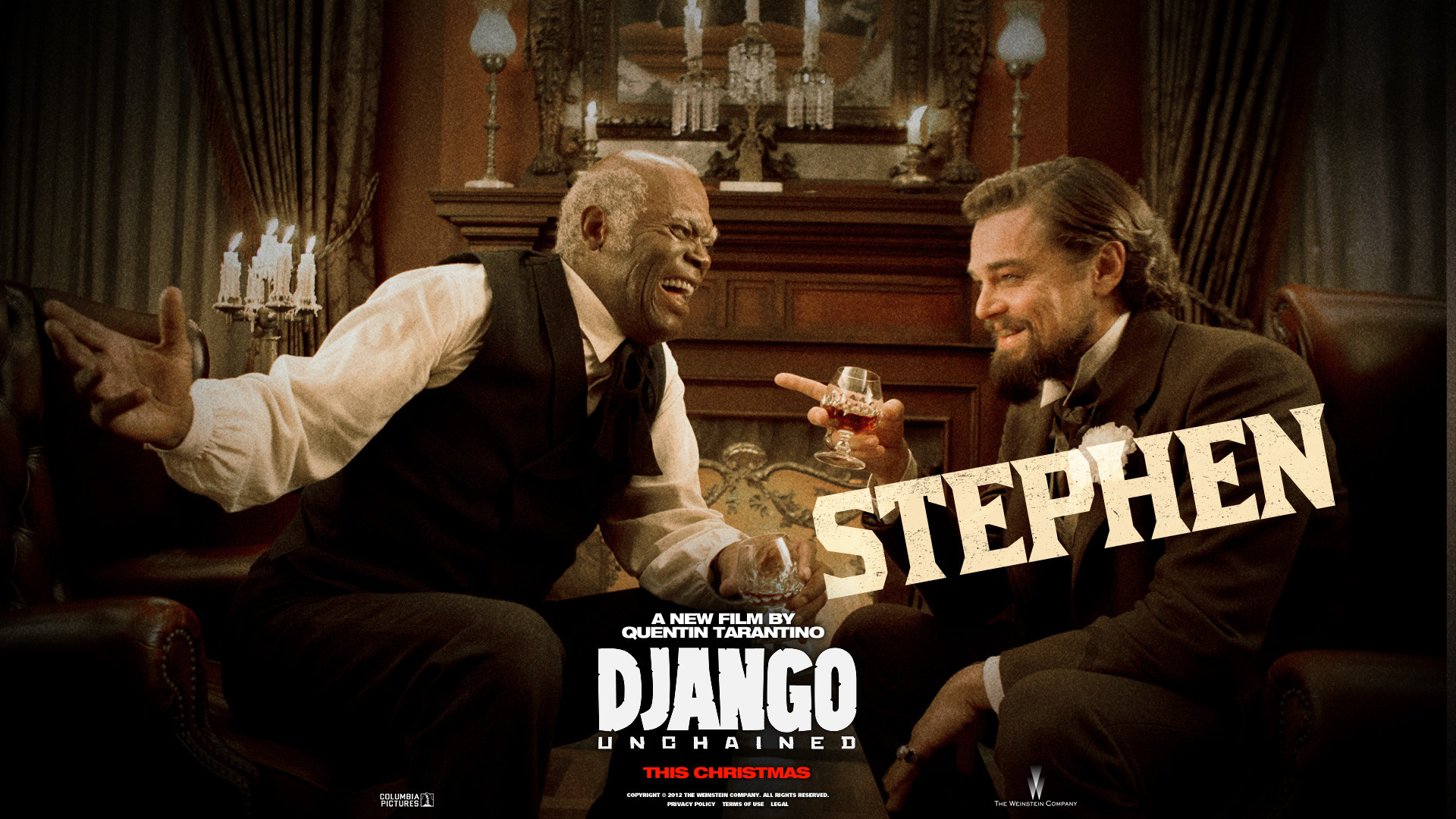 Django Unchained, Samuel L. Jackson, Leonardo DiCaprio, Stephen, Quentin Tarantino, sfondo Full HD
