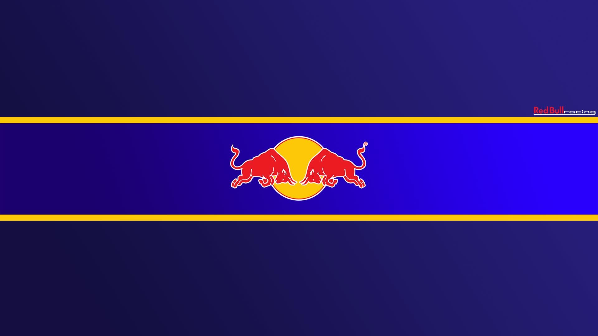 Logo Red Bull, Red Bull, Sfondo blu, Full HD, wallpaper desktop