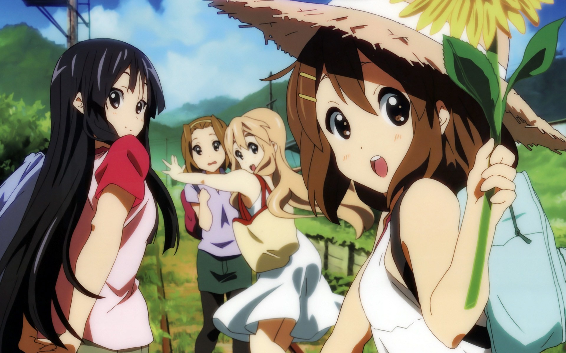 Mio Akiyama, Yui Hirasawa, Tsumugi Kotobuki, Ritsu Tainaka, K-On!, Estate, sfondo MacBook Air