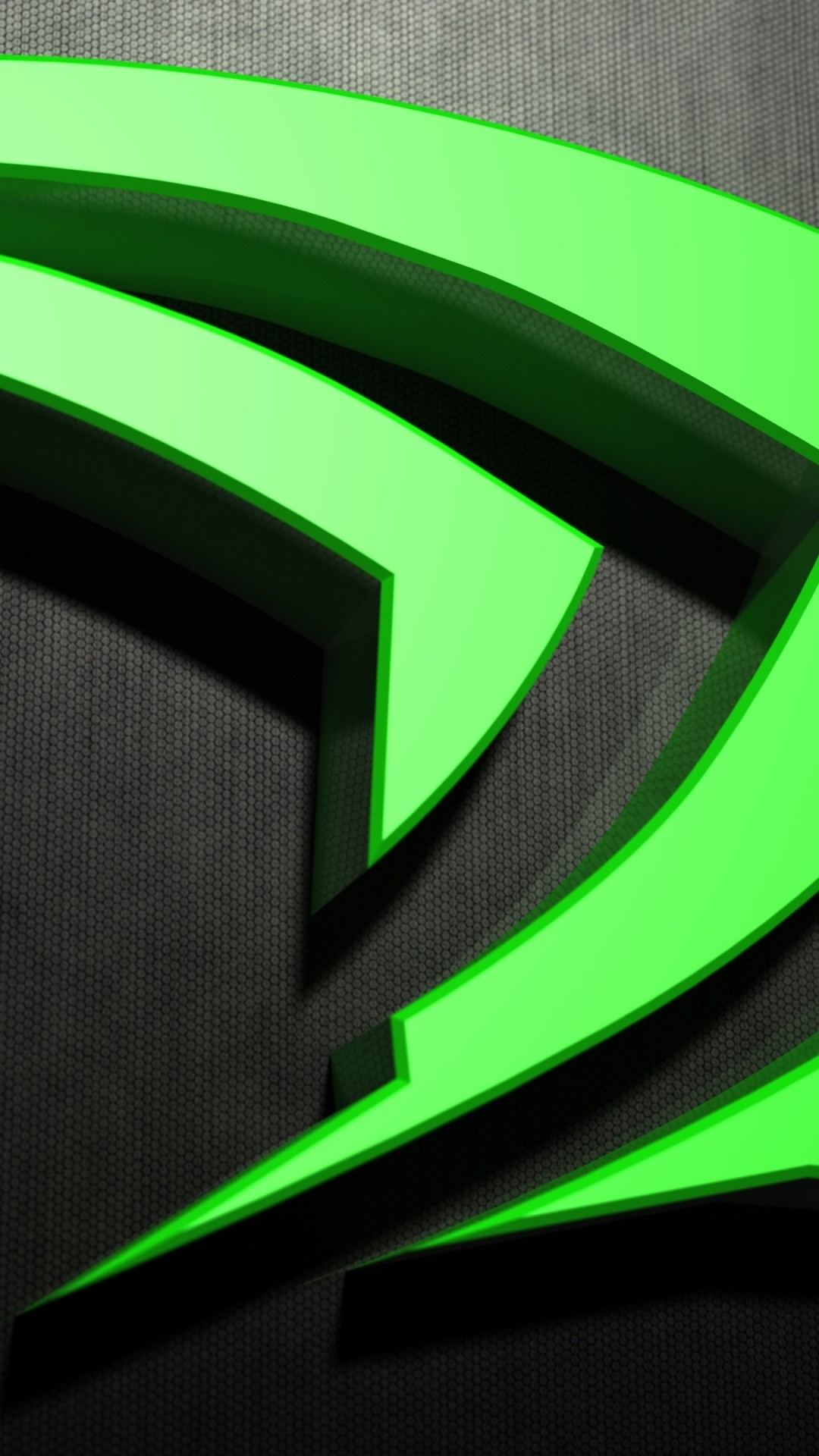 Logo Nvidia, Nvidia, Metallo, Verde, Full HD, sfondo verticale per cellulare