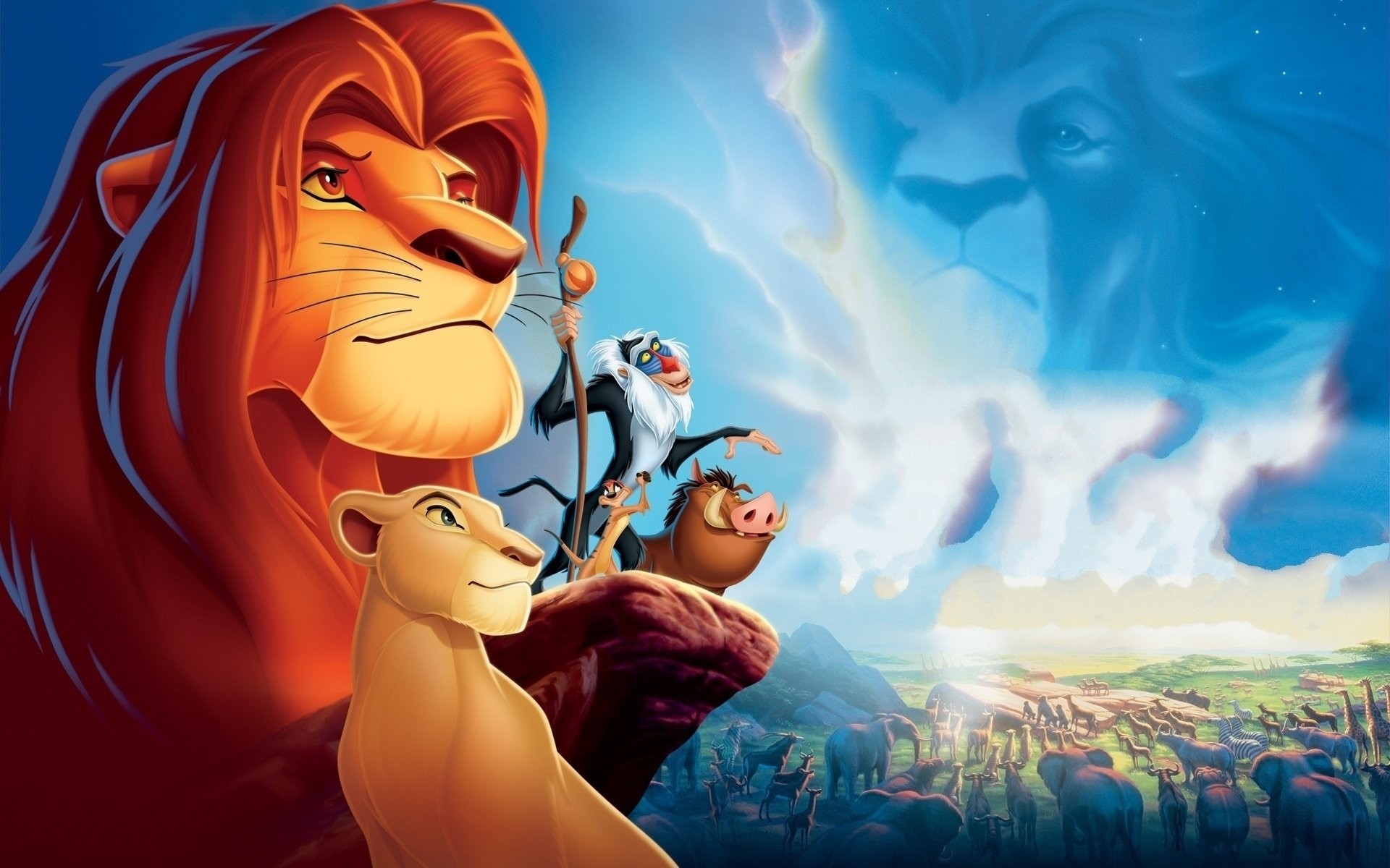 Il re leone, Simba, Nala, Rafiki, Disney, 1920x1200, immagine di sfondo