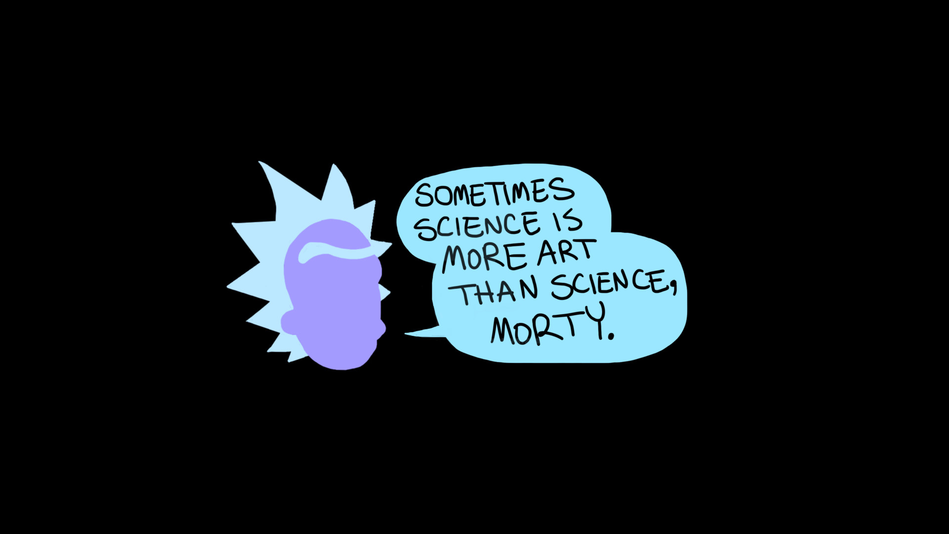 Rick Sanchez, Citazione, Fumetto, Sfondo nero, 1920x1080, wallpaper desktop