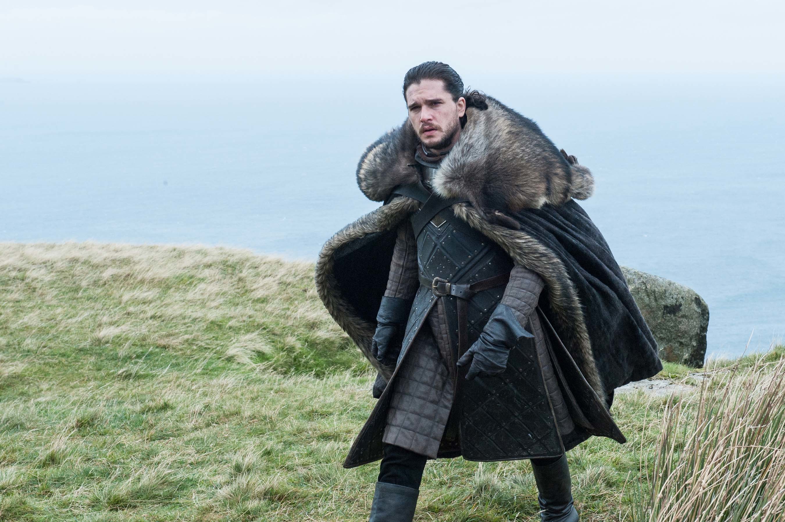 Jon Snow, Kit Harington, Il Trono di Spade, Scogliera, Mare, 2K, sfondo Windows 11