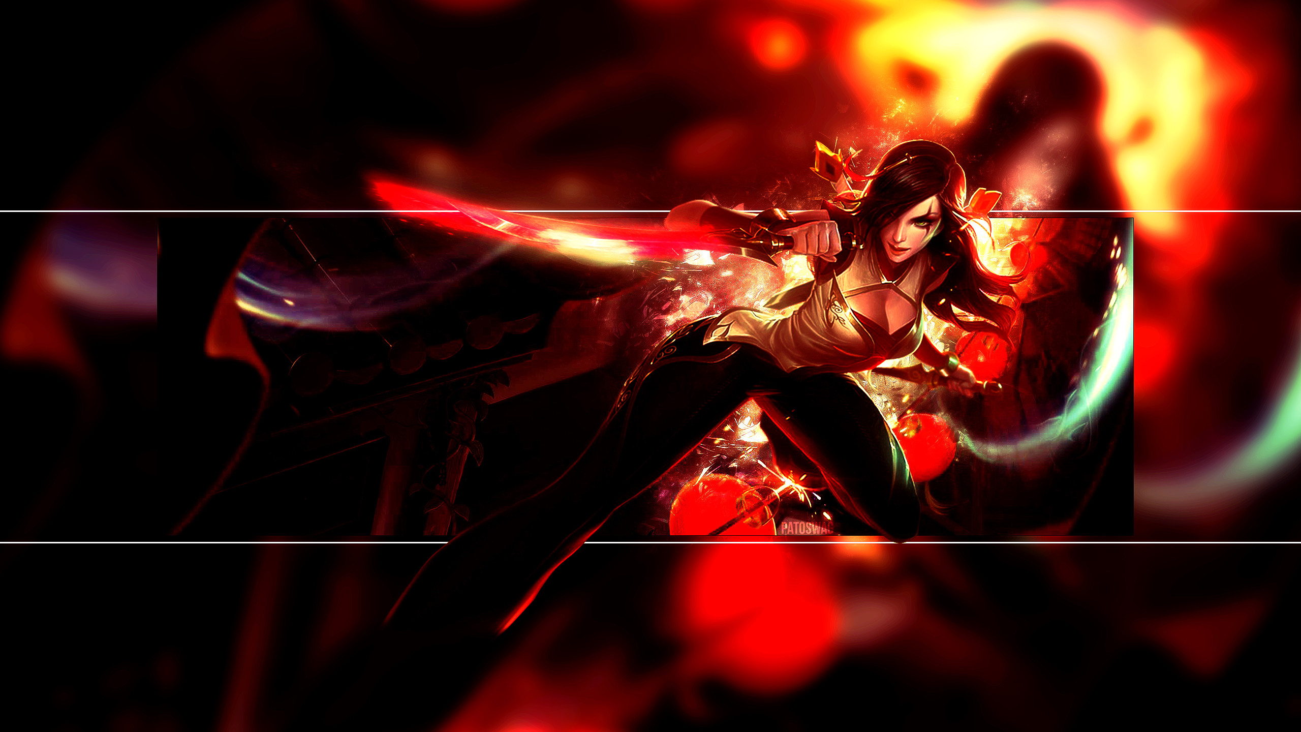 Katarina, League of Legends, Lame, Rosso, 2560x1440, sfondo per PC