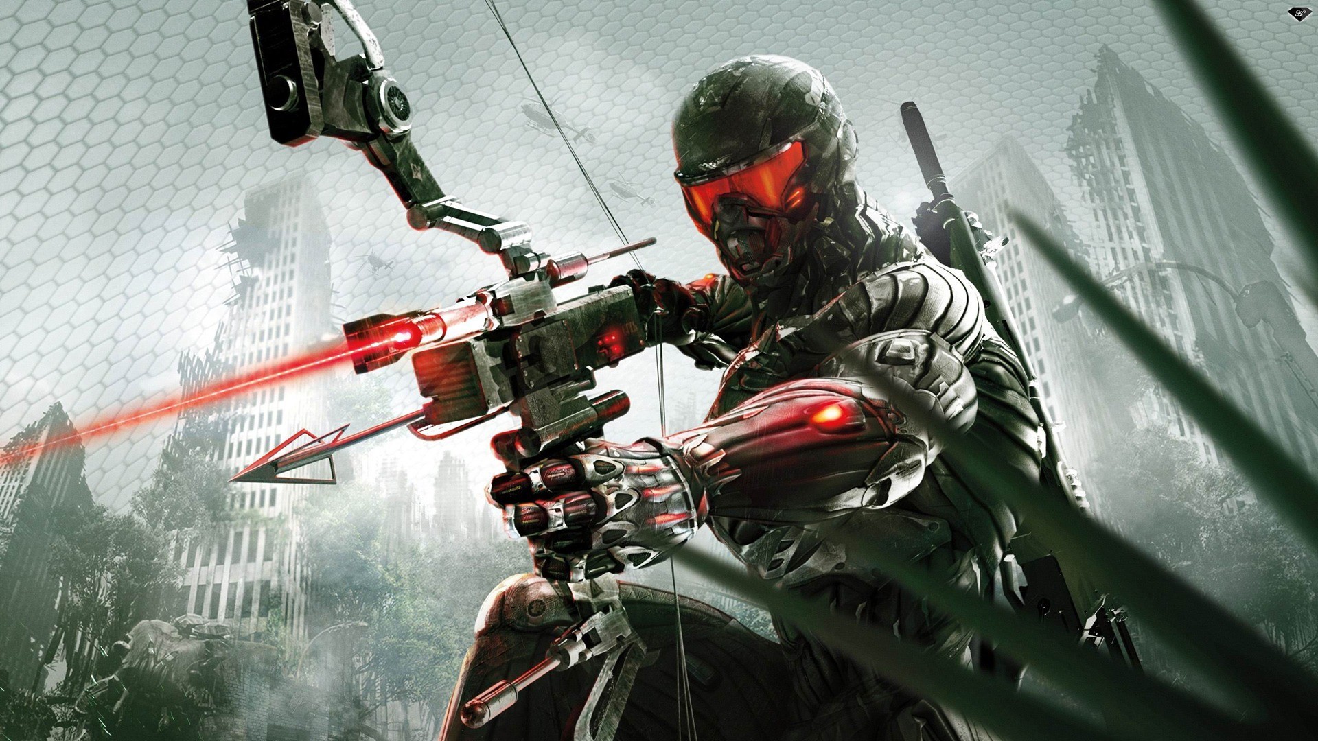 Crysis 3, Prophet, Arco composito, Nanotuta, Rovine, Full HD, sfondo per portatile