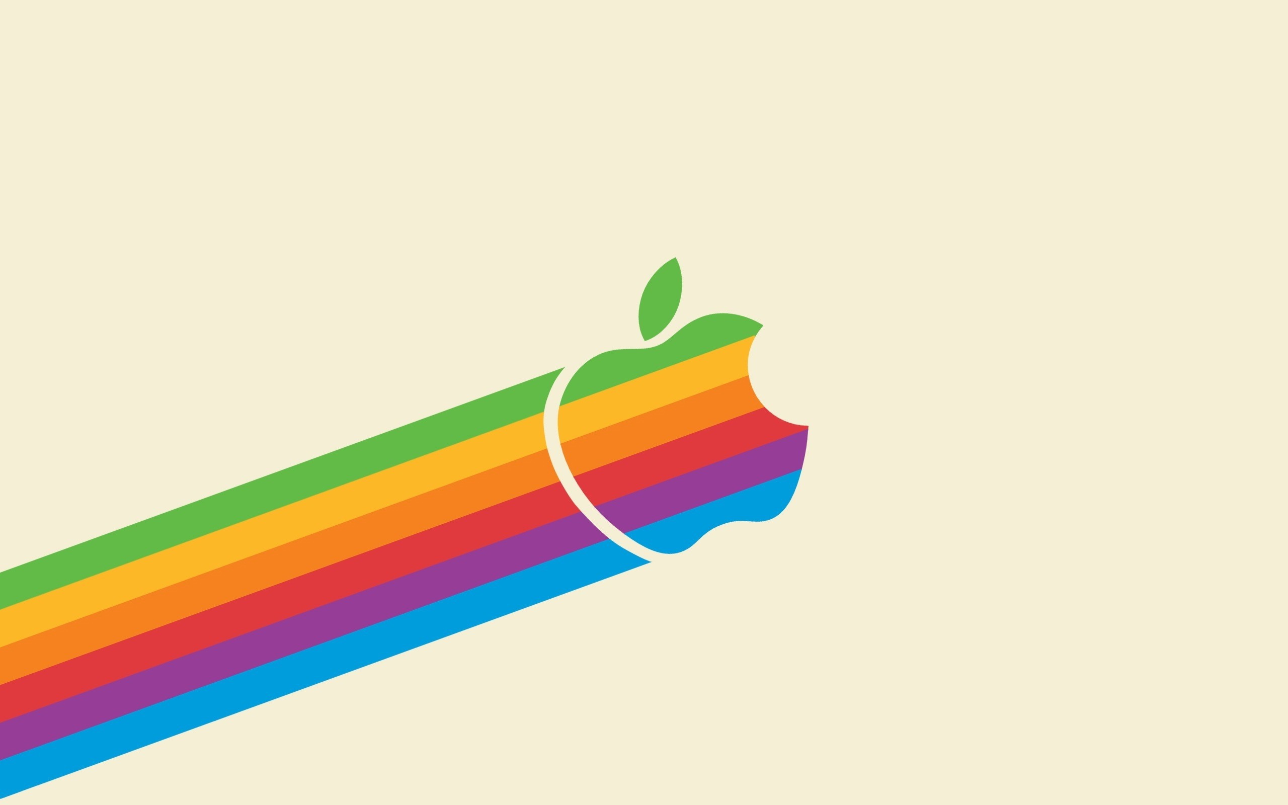 Logo Apple, Arcobaleno retro, Strisce, Vintage, 2K, immagine di sfondo MacBook