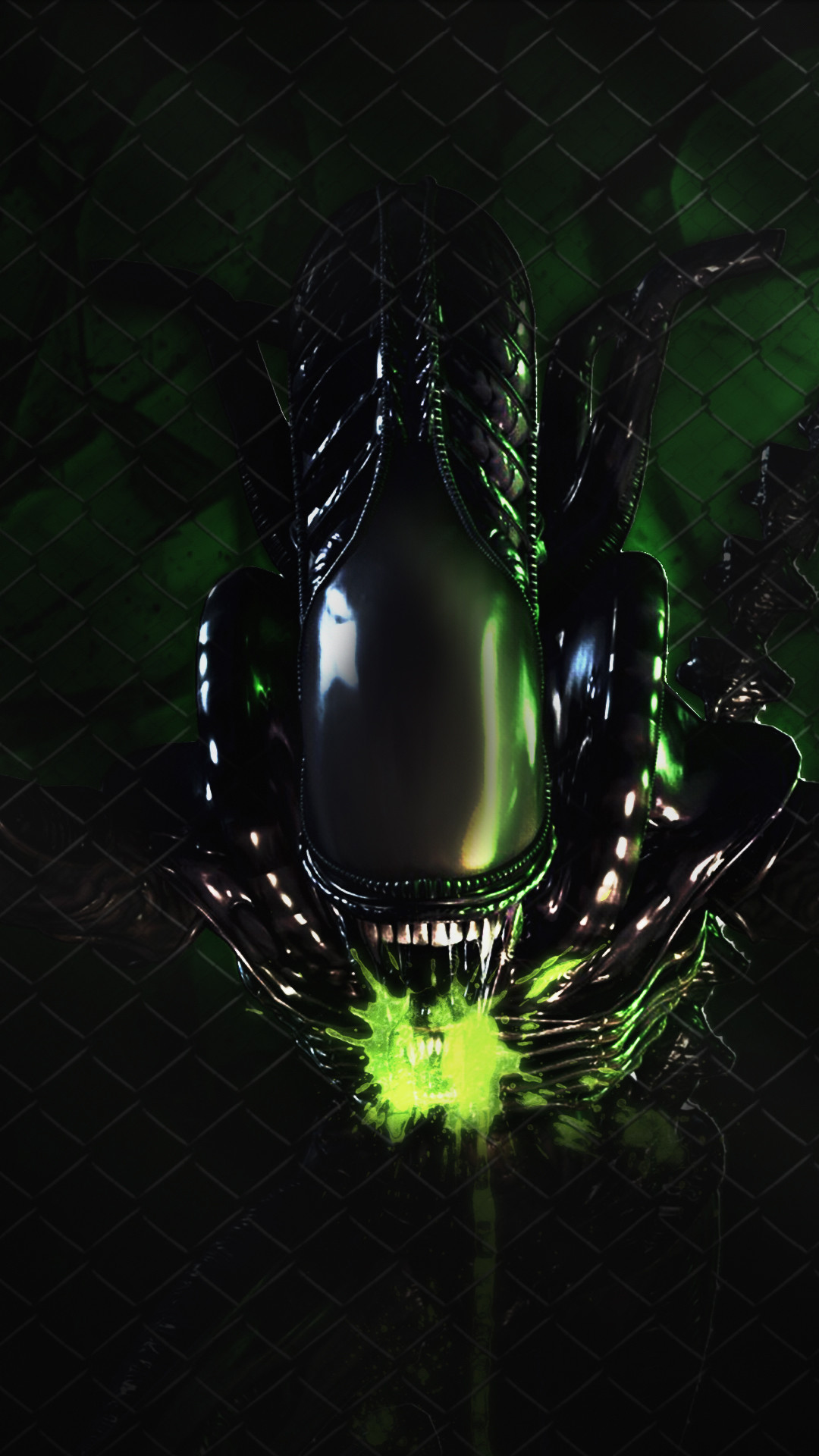 Xenomorfo, Alien, Acido verde, Sfondo scuro, 1080x1920, schermata di blocco iPhone