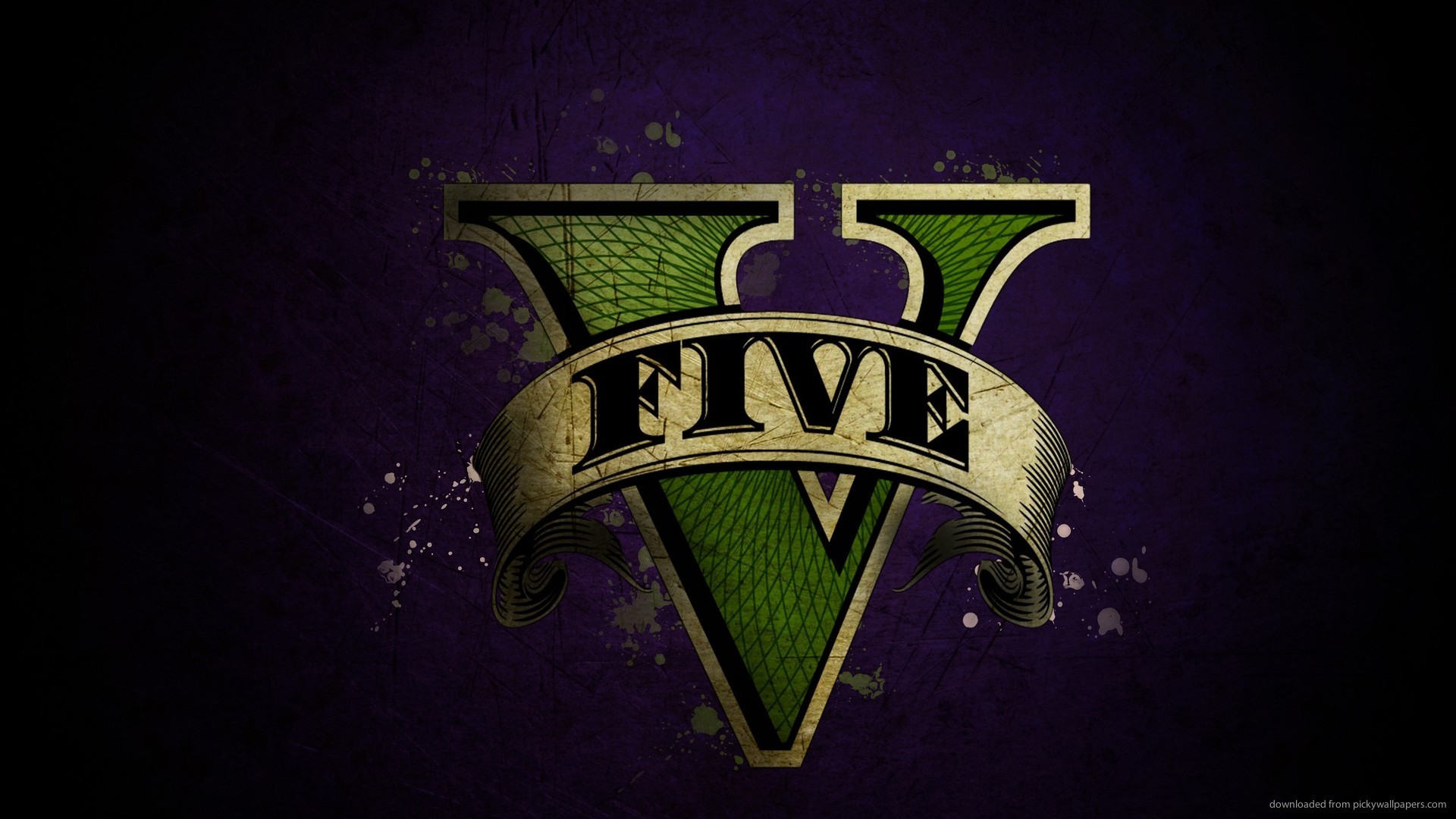 Logo GTA V, Grand Theft Auto V, Sfondo scuro, 1920x1080, wallpaper desktop
