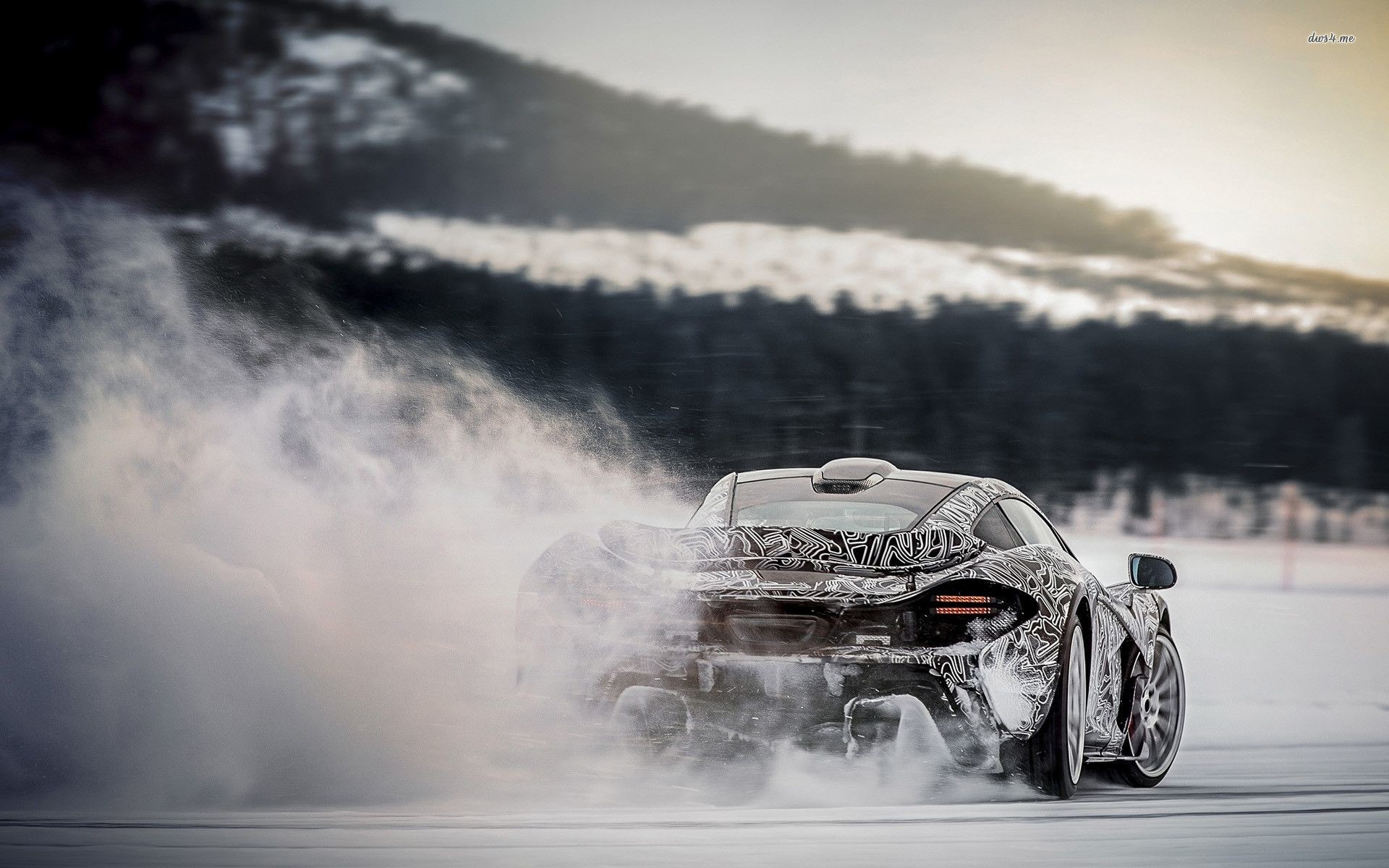 McLaren P1, Prototipo camuffato, Neve, Drift, 1920x1200, wallpaper desktop