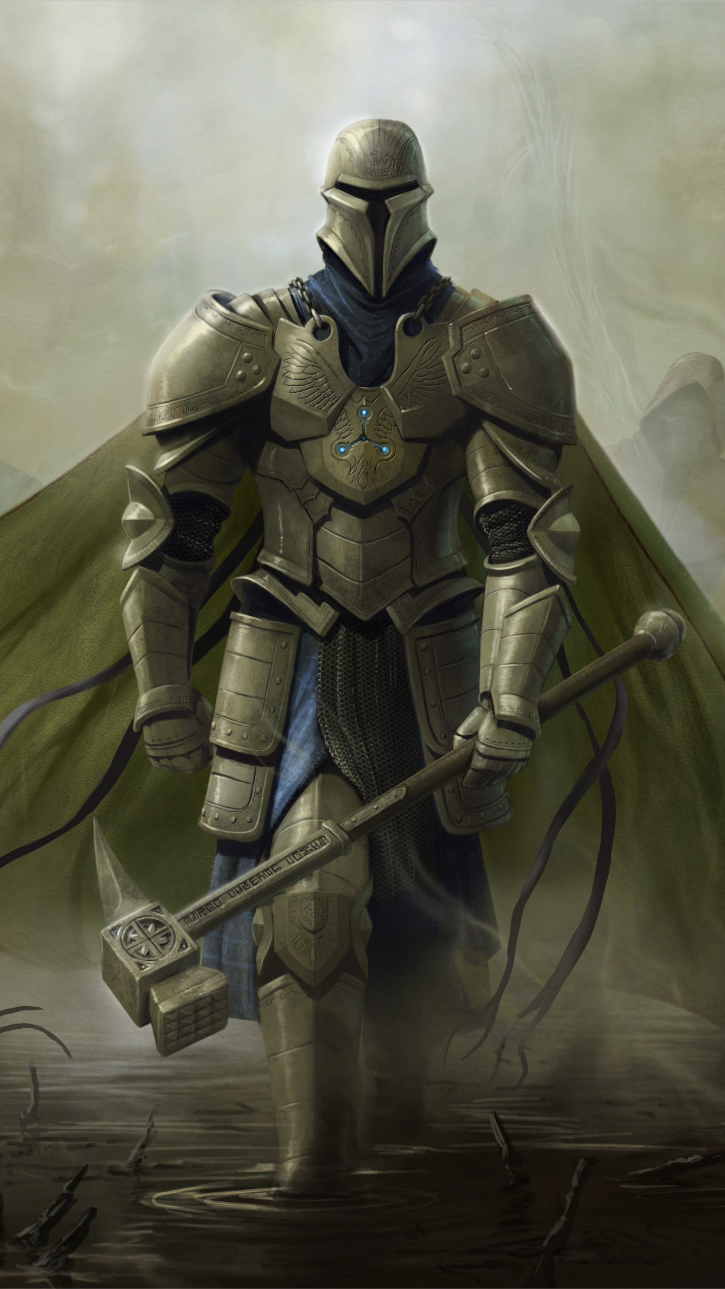 Cavaliere, Armatura, Mazza, Fantasy, QHD+, sfondo per iPhone e Android