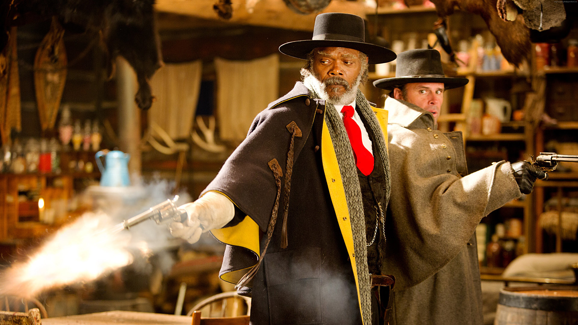 Samuel L. Jackson, Marquis Warren, The Hateful Eight, Pistola, Sparatoria, sfondo desktop 1920x1080