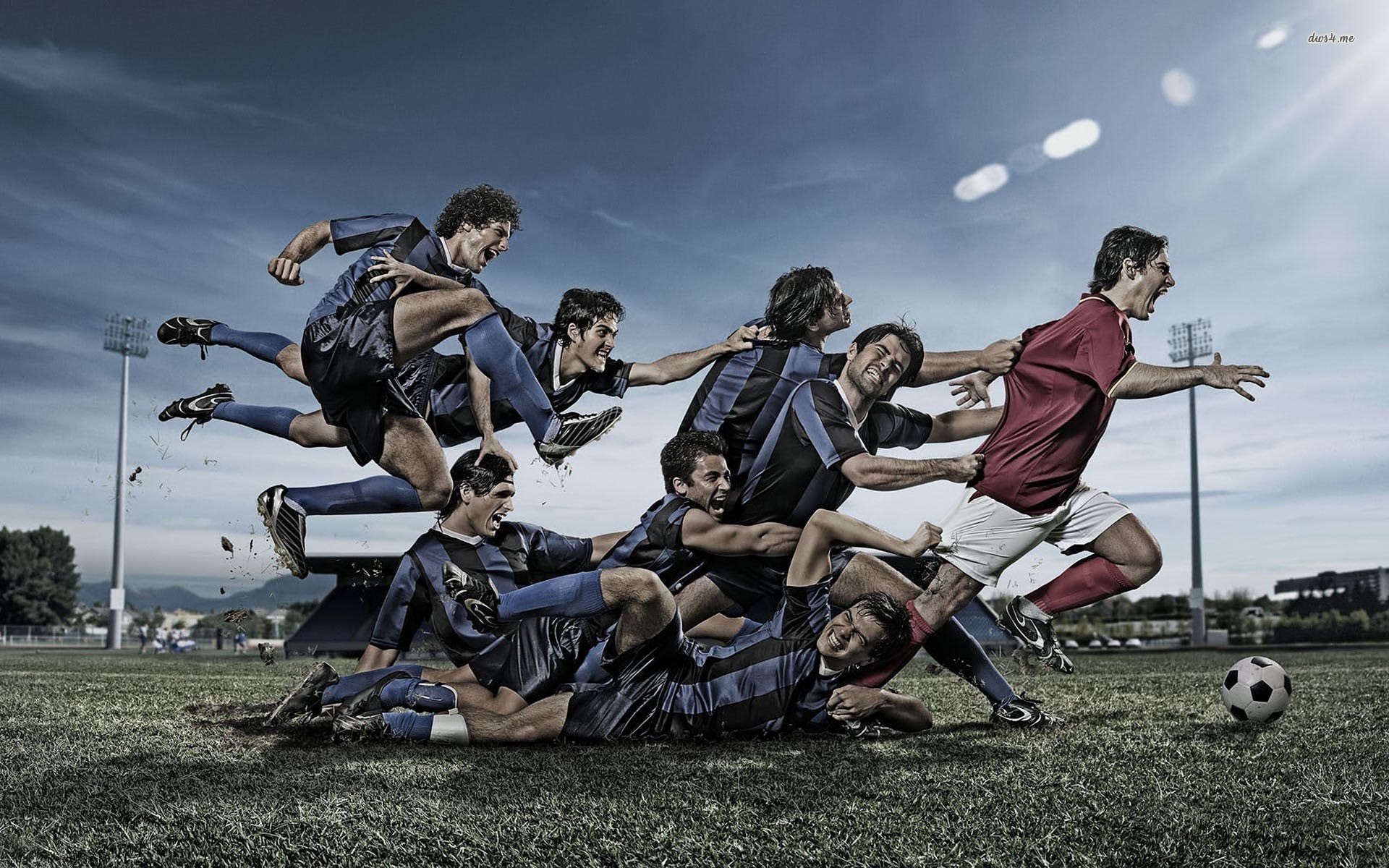 Calciatori, Contrasto, Partita, Stadio, Full HD, sfondo Windows 11