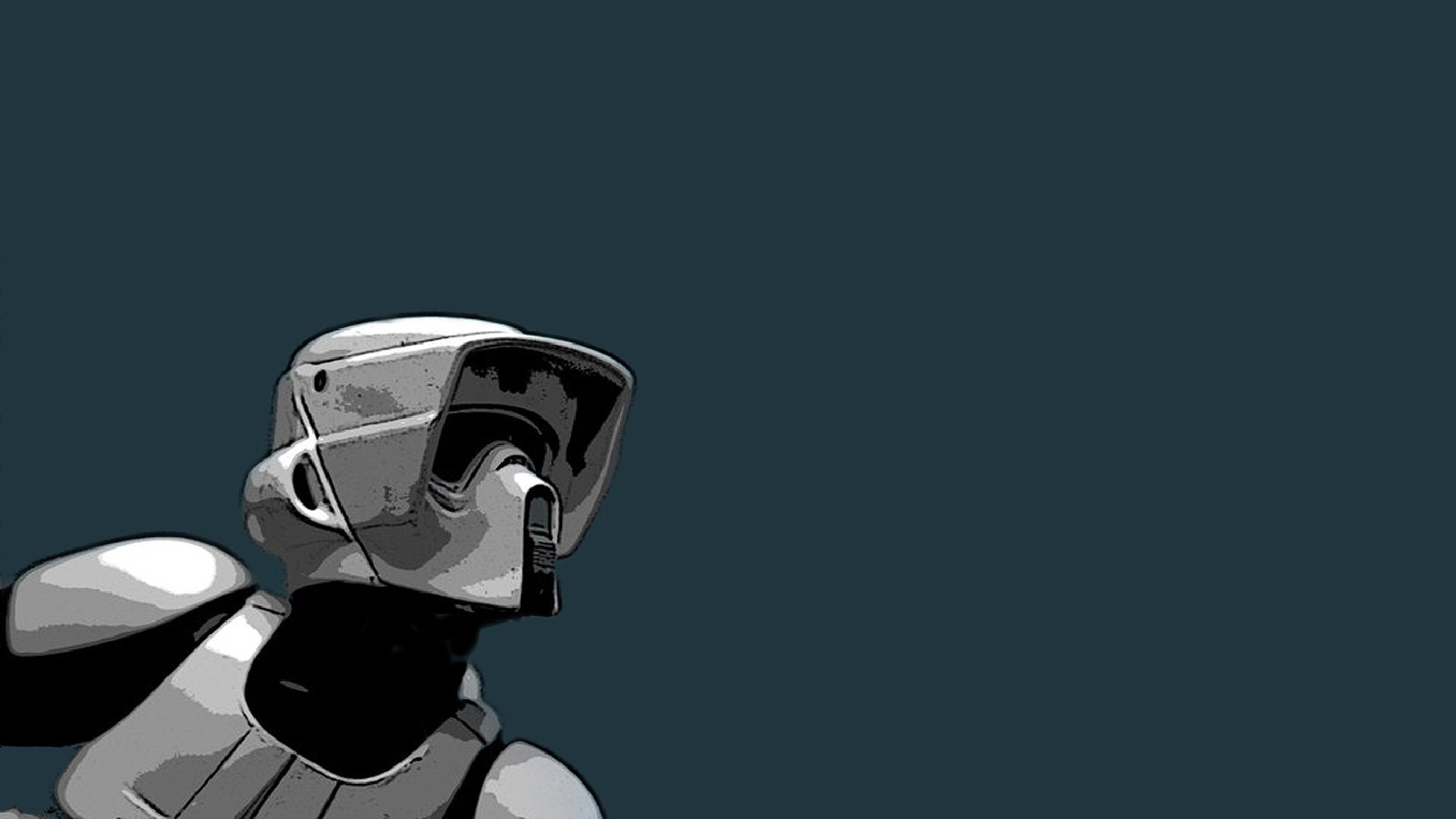 Scout trooper, Star Wars, Illustrazione, Blu scuro, Full HD, sfondo per portatile