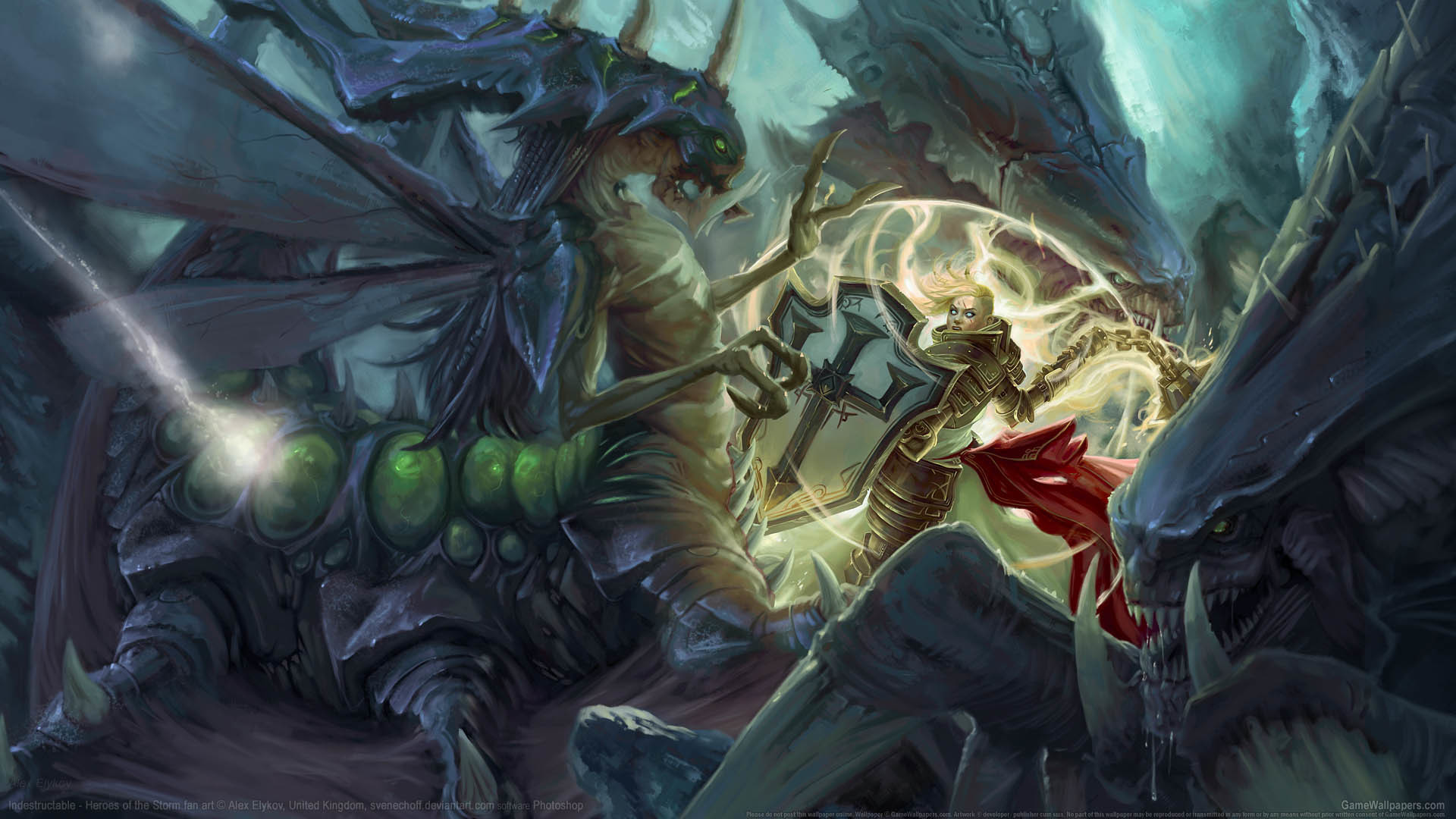 Heroes of the Storm, Zerg, Tyrael, Battaglia, Full HD 1080p, sfondo desktop