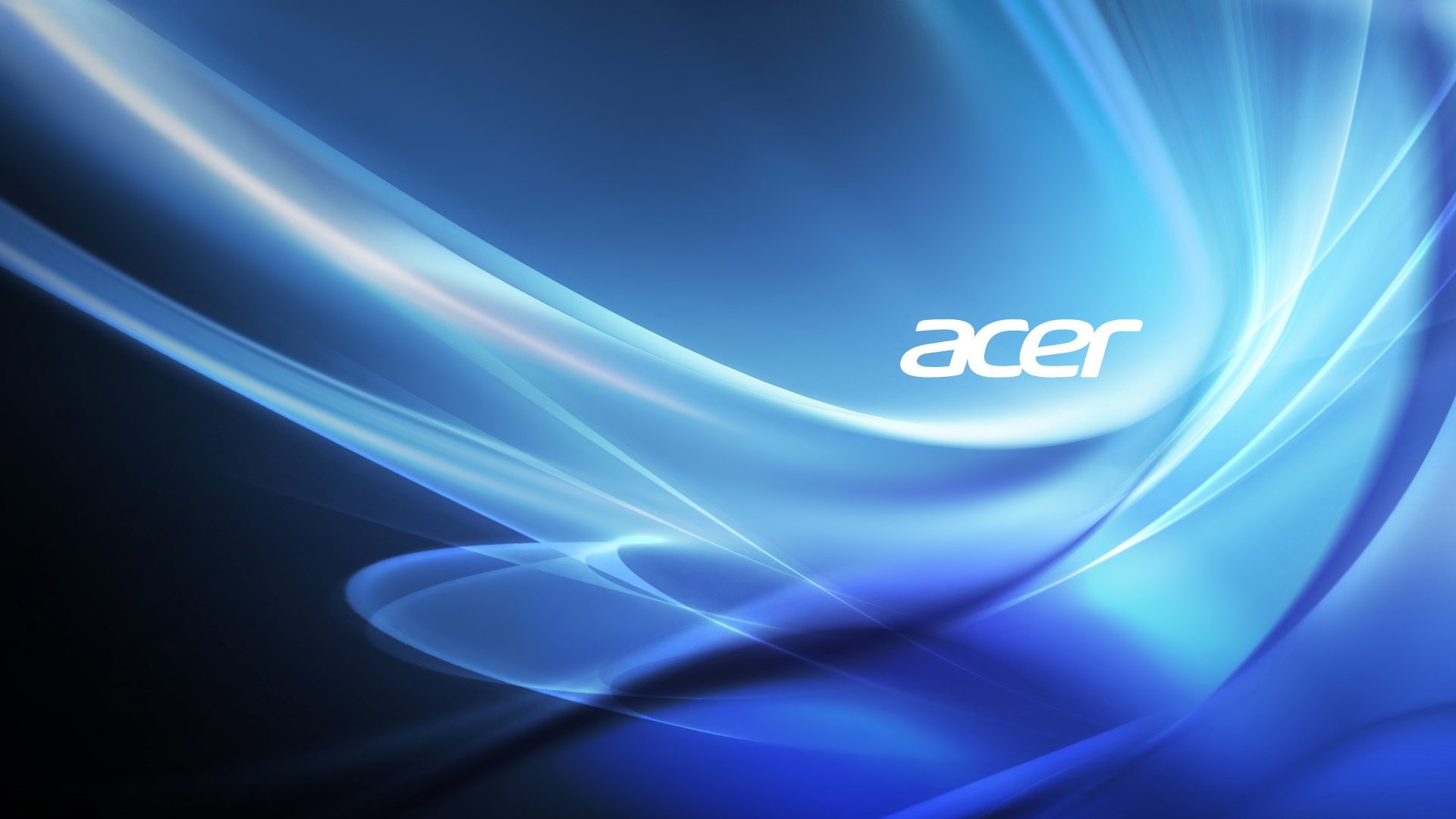 Logo Acer, Acer, Onde luminose, Blu, Full HD 1080p, sfondo desktop