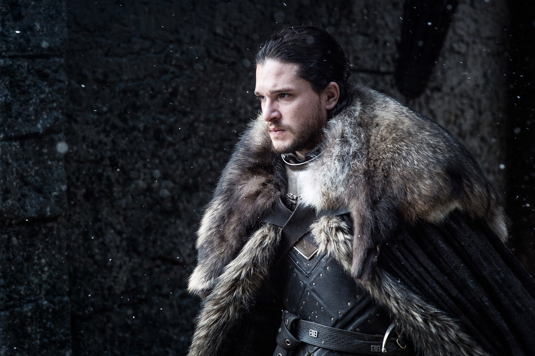 Jon Snow, Kit Harington, Il Trono di Spade, Mantello di pelliccia, wallpaper Windows 11