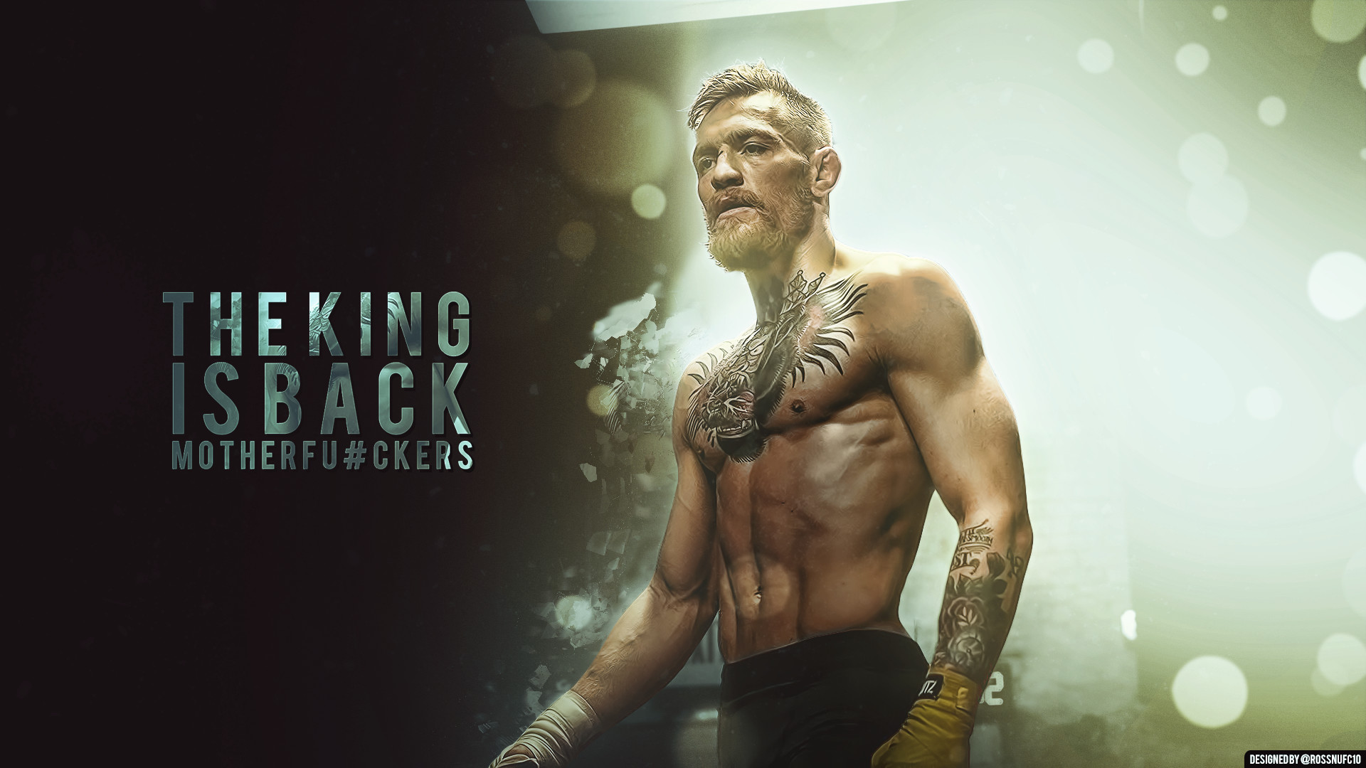 Conor McGregor, The King Is Back, Tatuaggi, Torso nudo, Full HD, sfondo per portatile
