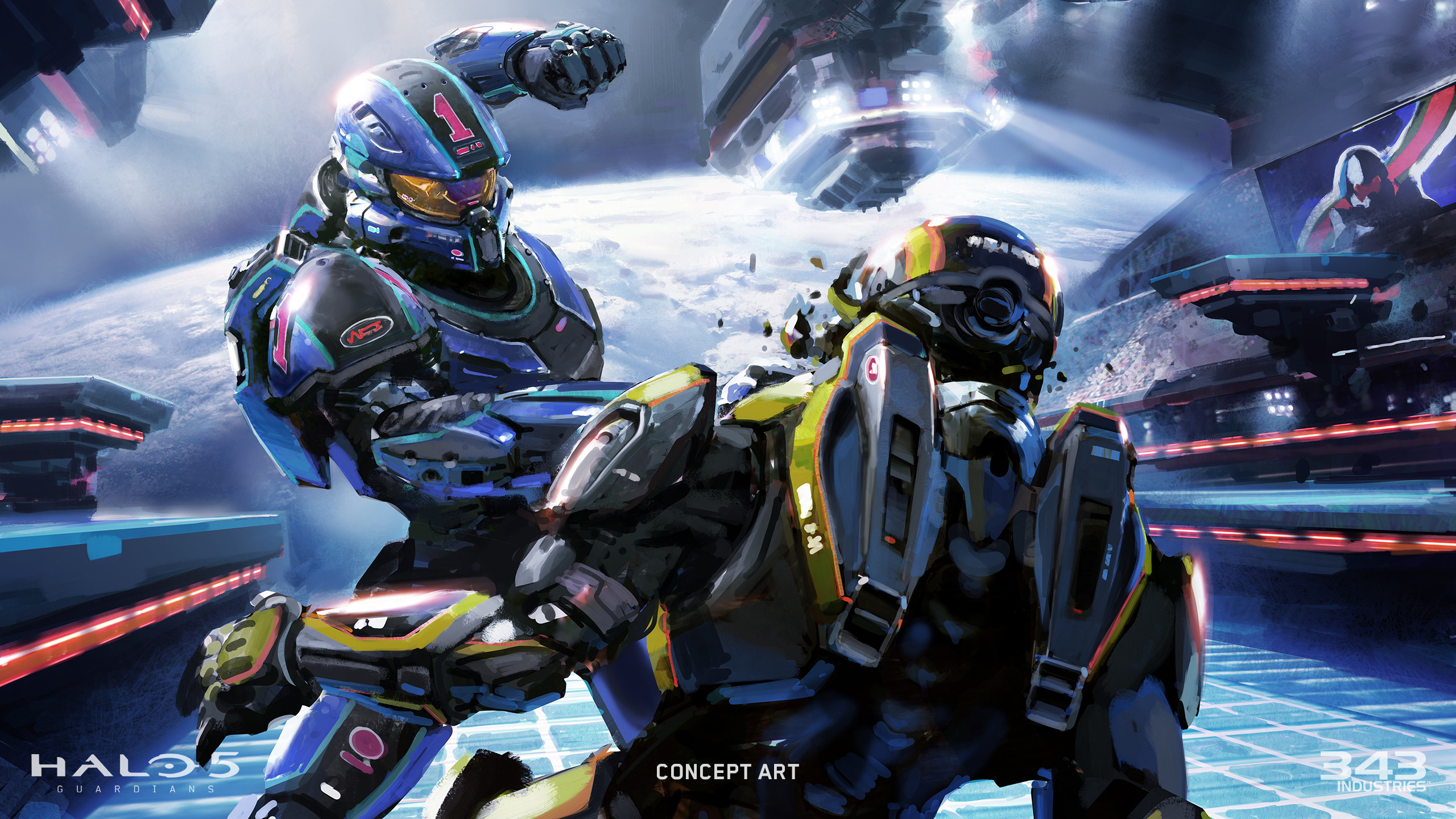 Halo 5: Guardians, 343 Industries, Spartan, Concept art, 2K, sfondo per portatile