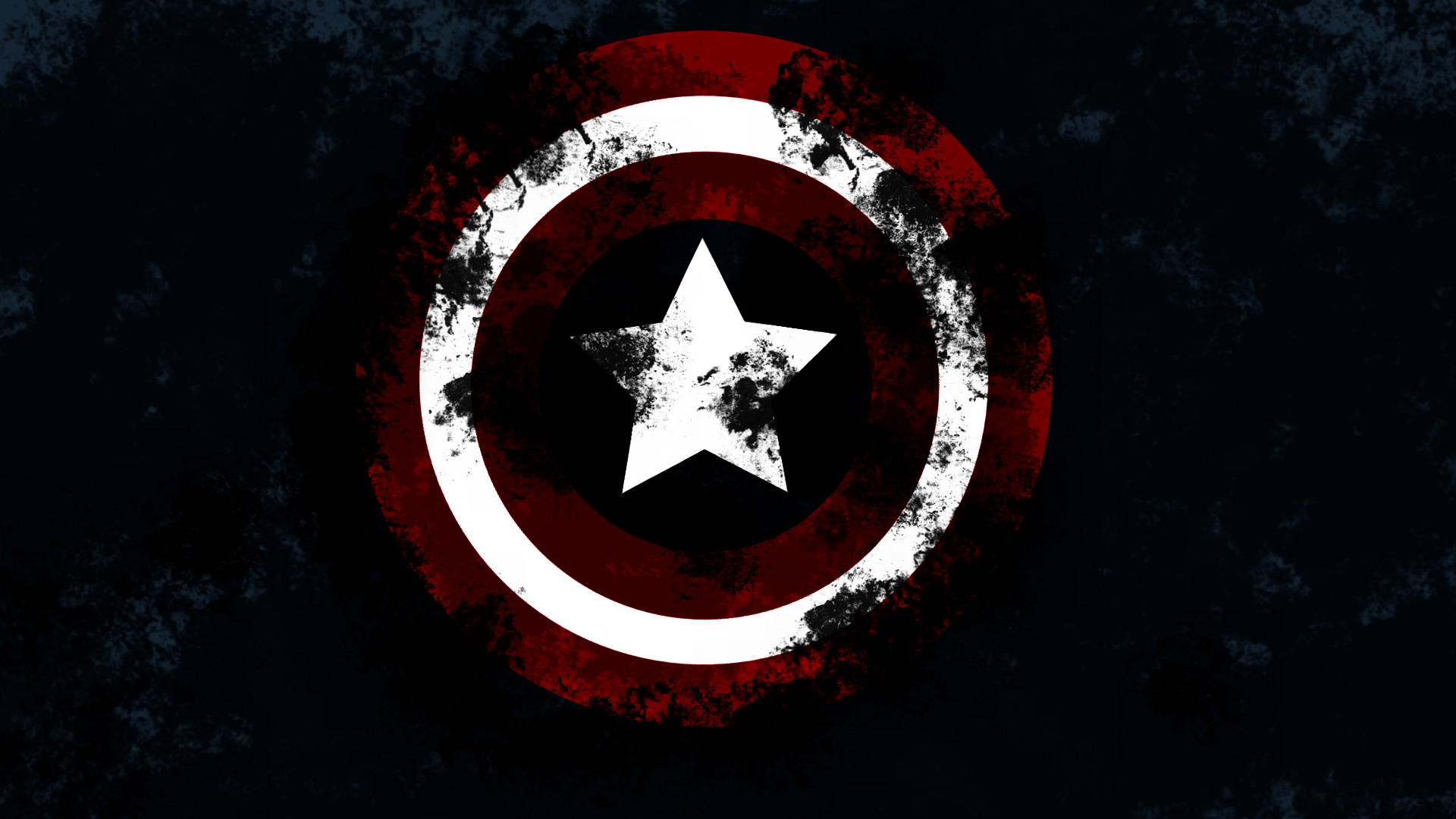 Scudo di Capitan America, Capitan America, Marvel, Grunge, Sfondo nero, wallpaper Windows 11